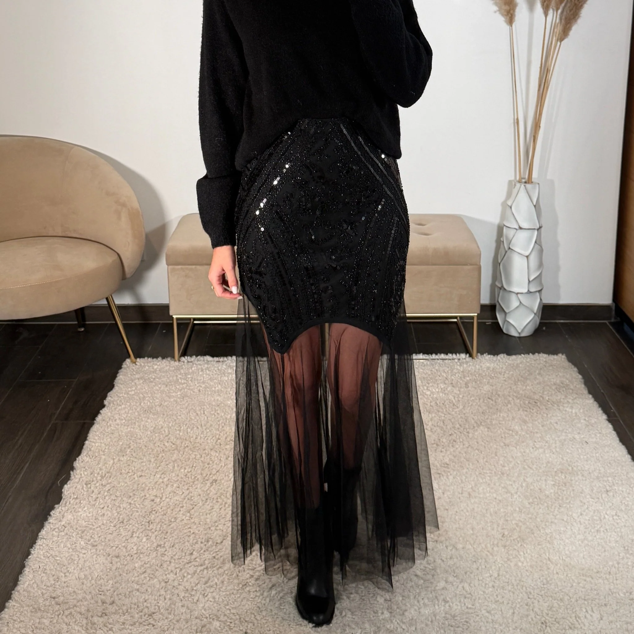 JUPE EN TULLE NOIR ALIA - Image 3