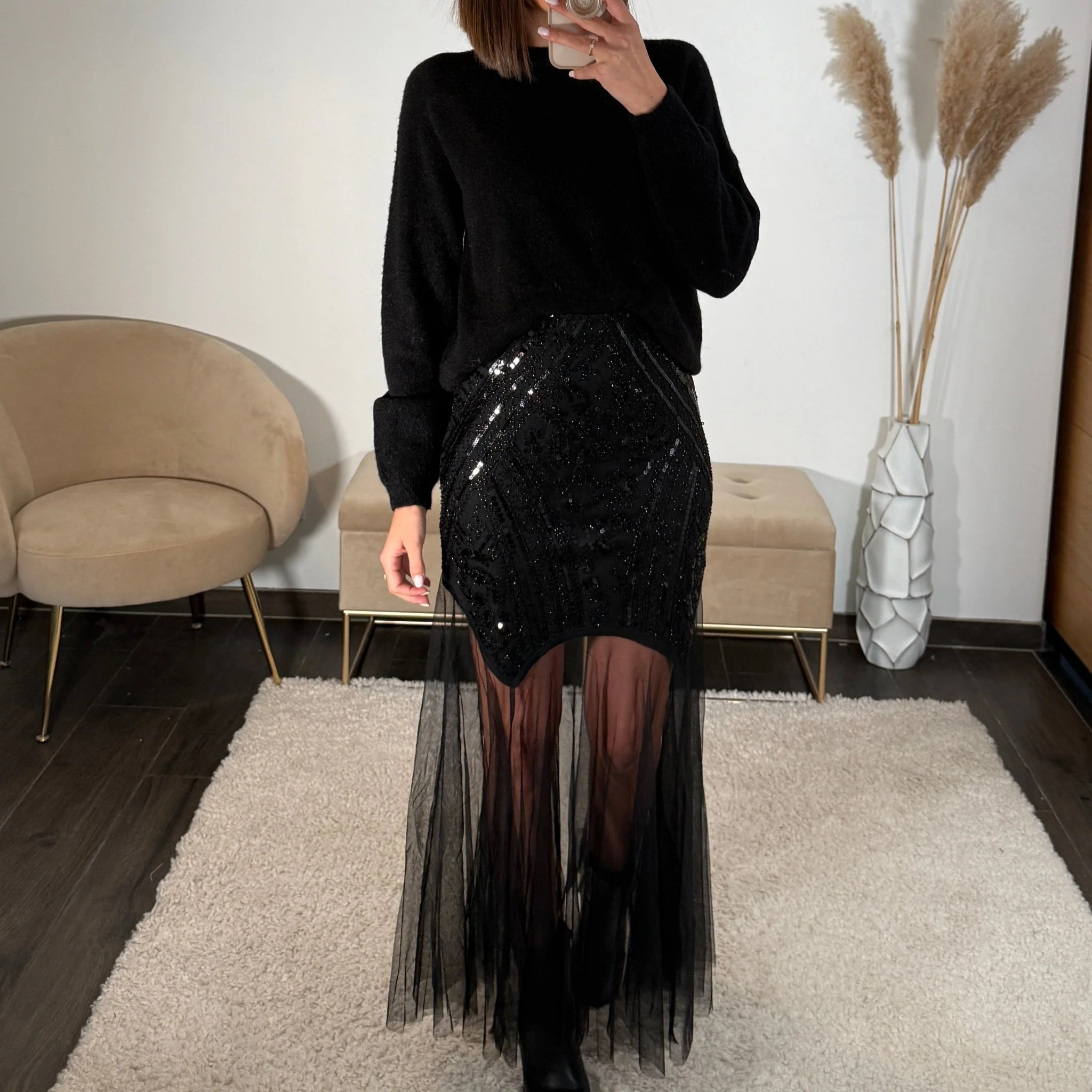 JUPE EN TULLE NOIR ALIA - Image 4