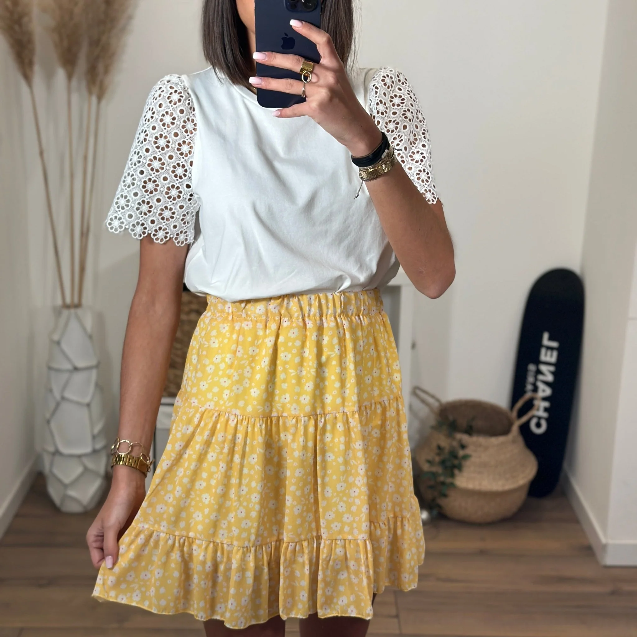 JUPE FEURIE JAUNE YULIA - Image 5
