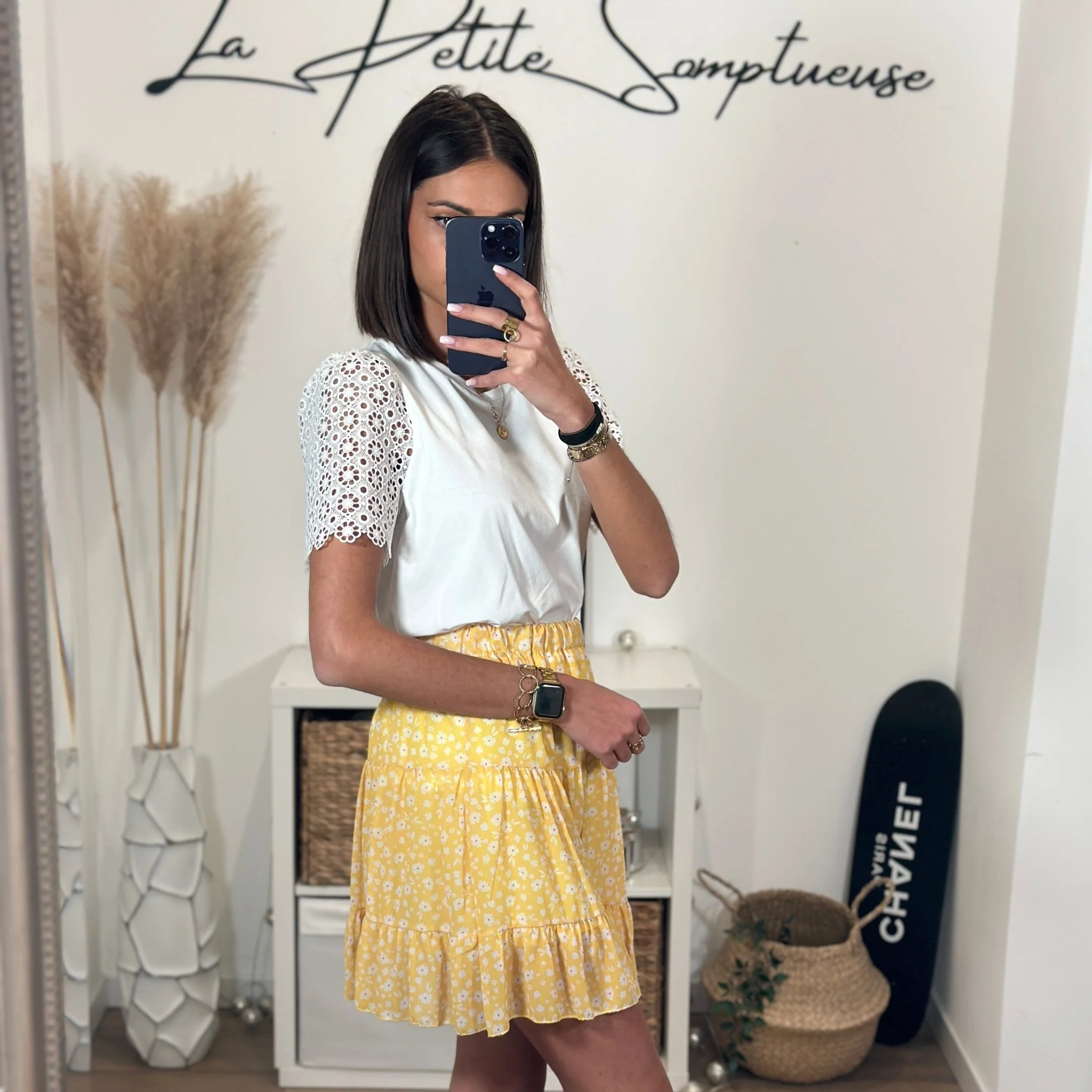 JUPE FEURIE JAUNE YULIA - Image 6