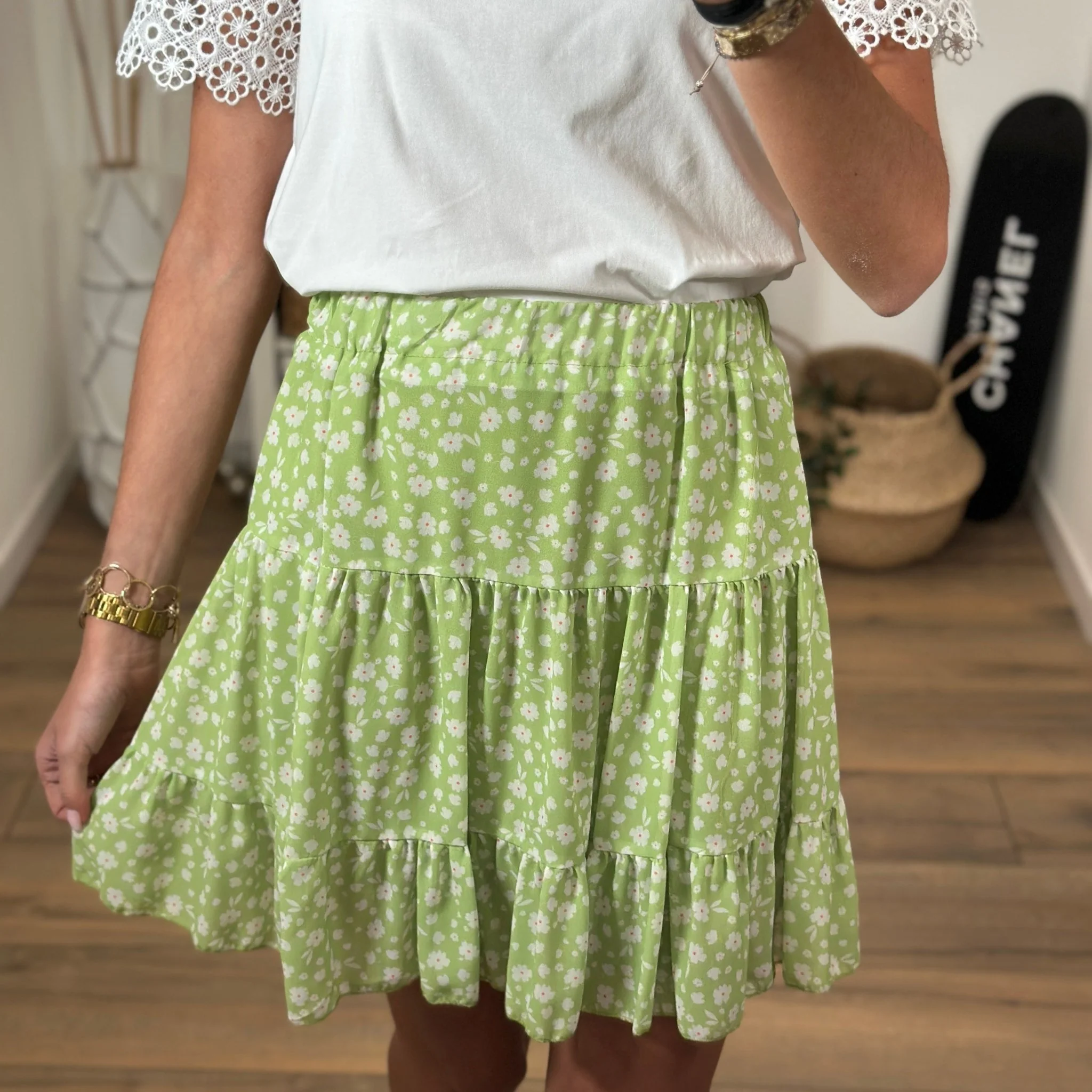 JUPE FEURIE VERT YULIA - Image 2