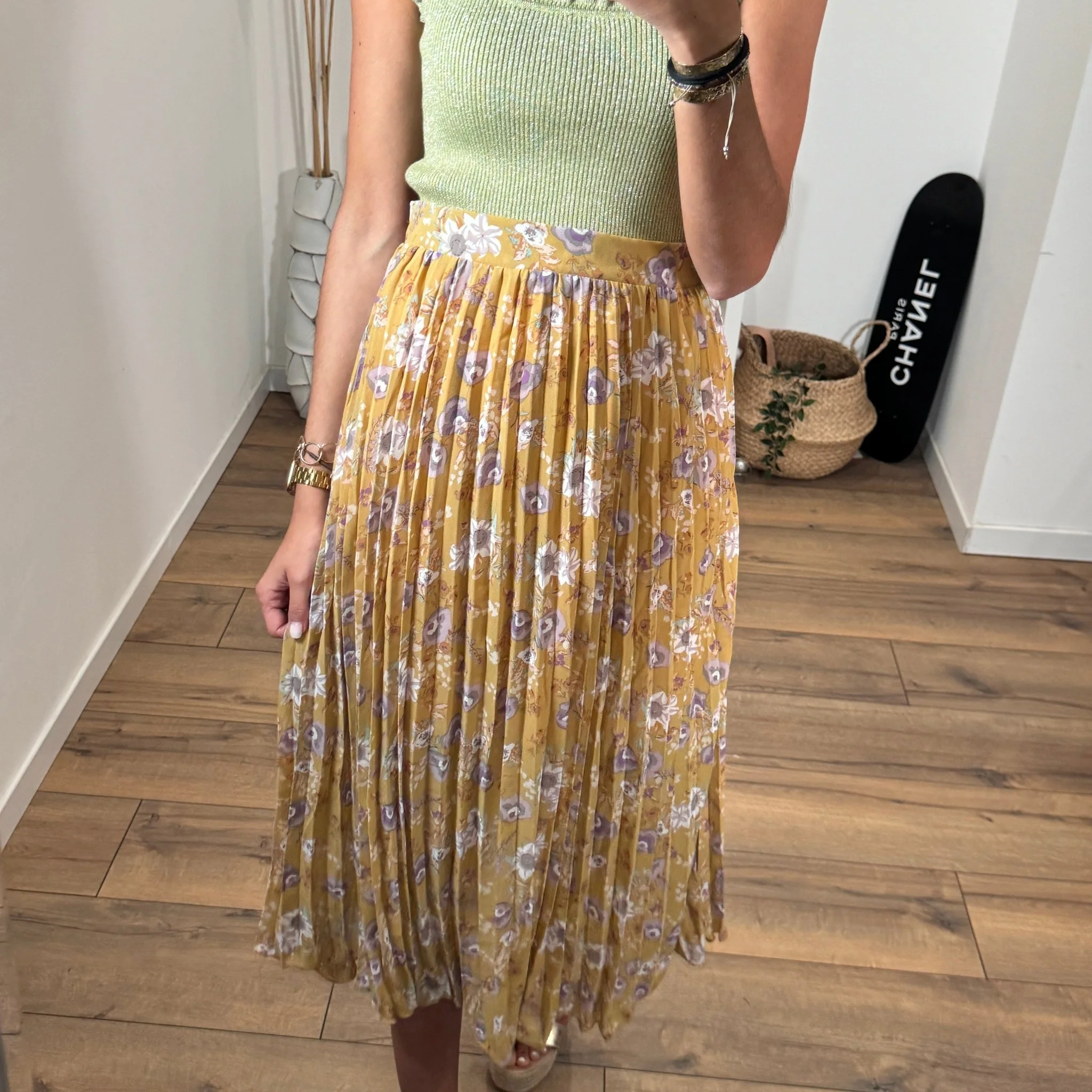 JUPE FLEURIE JAUNE DAPHNE - Image 2