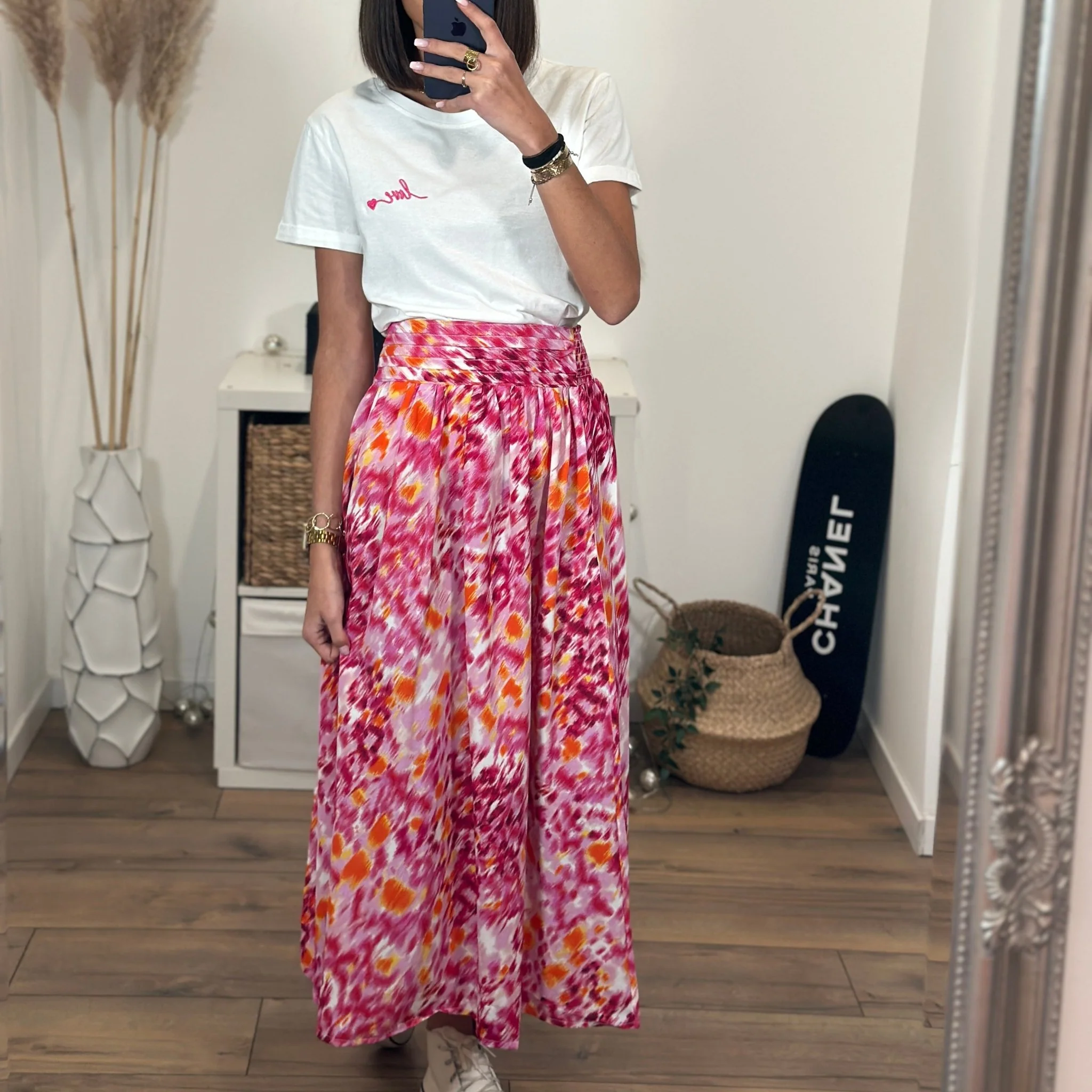JUPE LONGUE ROSE ORANE