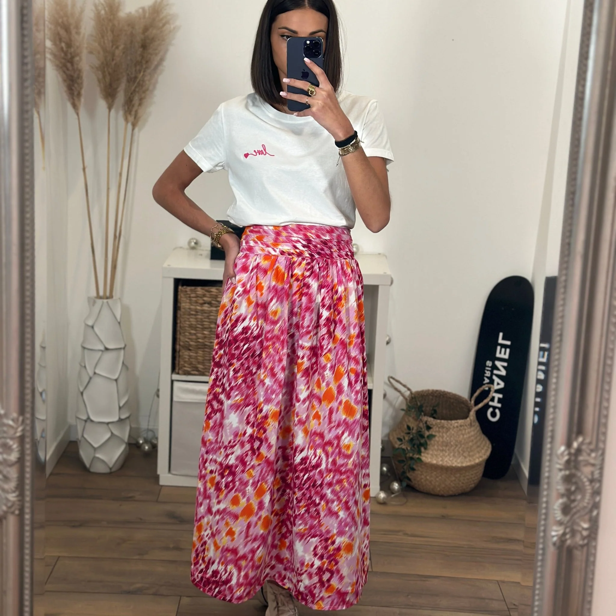 JUPE LONGUE ROSE ORANE - Image 2