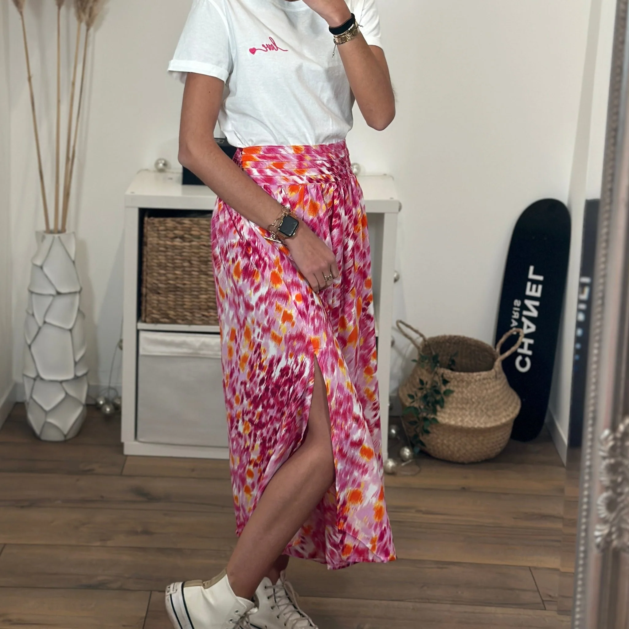JUPE LONGUE ROSE ORANE - Image 4