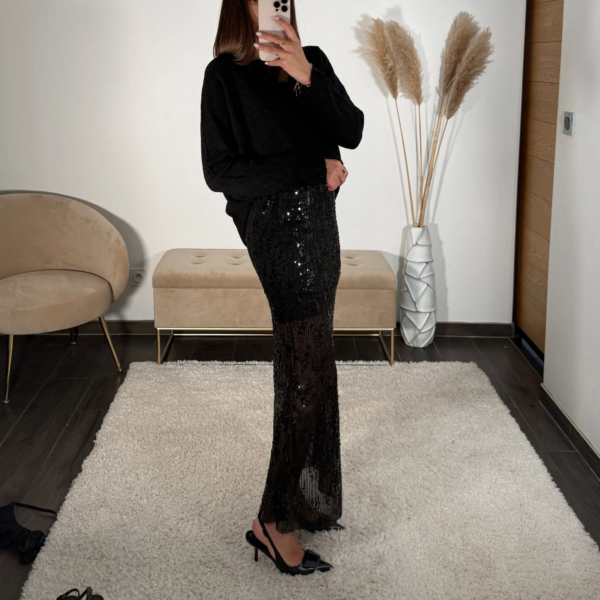 JUPE NOIRE SEQUINS LAURY - Image 3