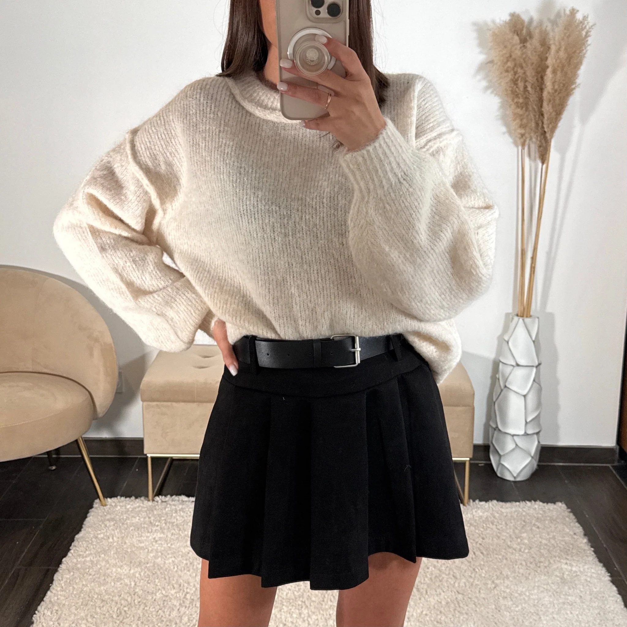 JUPE SHORT NOIR + CEINTURE