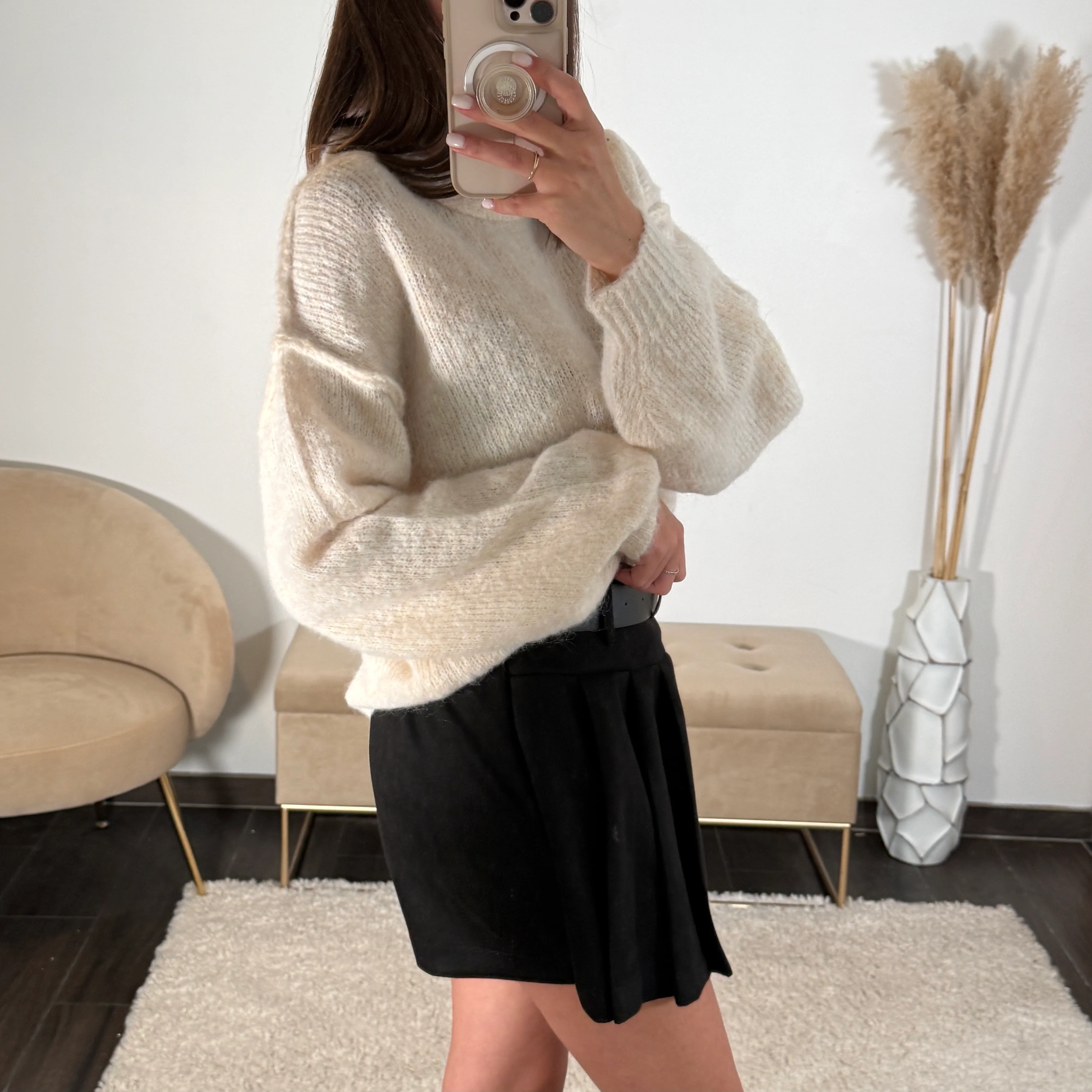 JUPE SHORT NOIR + CEINTURE - Image 2