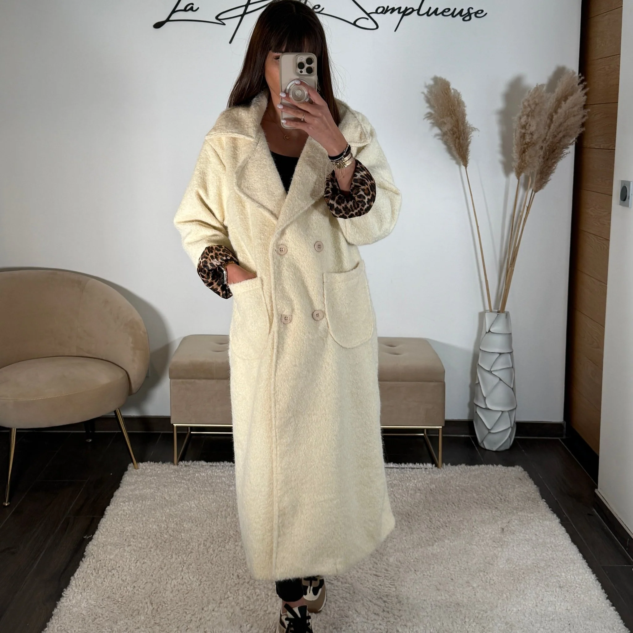 MANTEAU LONG ECRU MAX