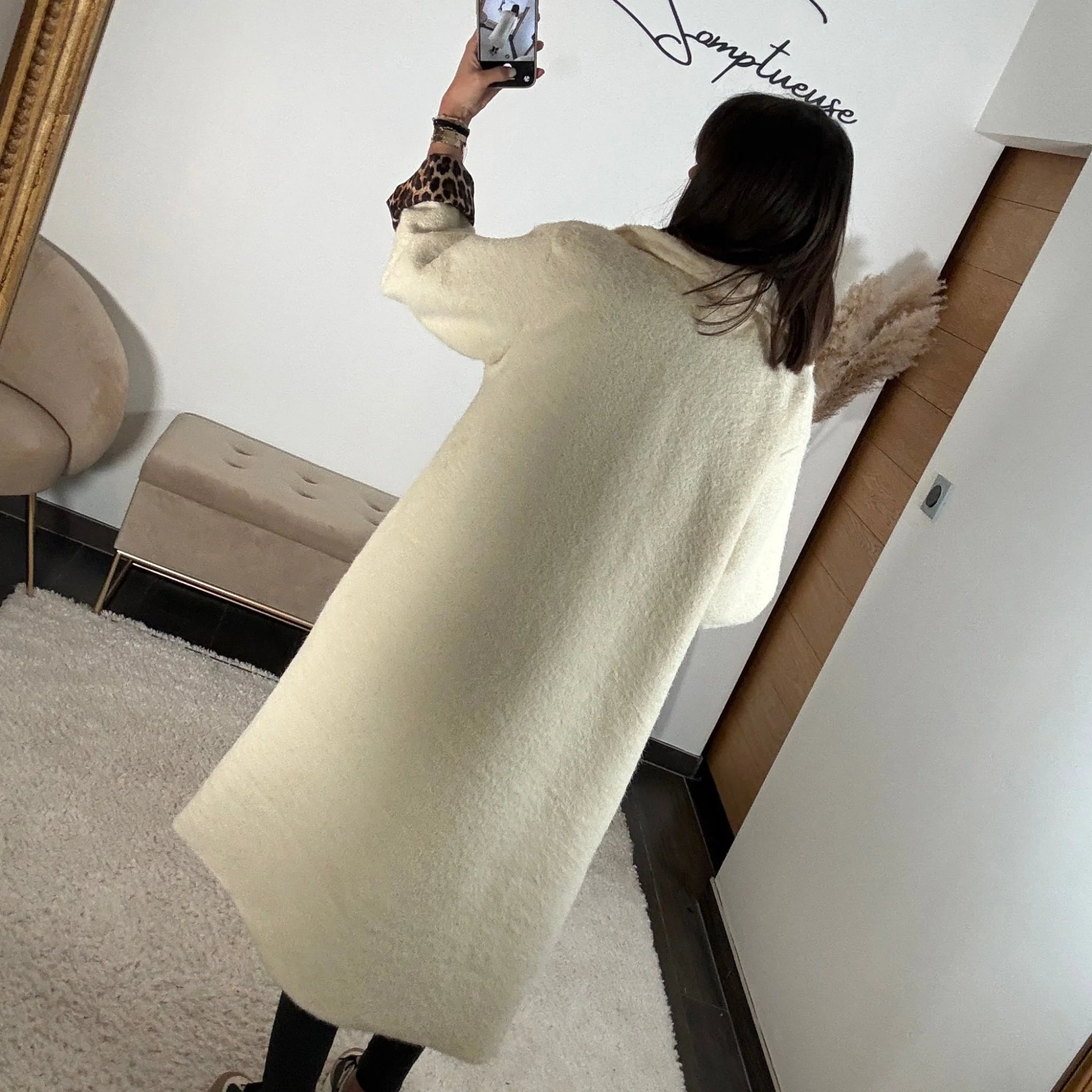 MANTEAU LONG ECRU MAX - Image 4