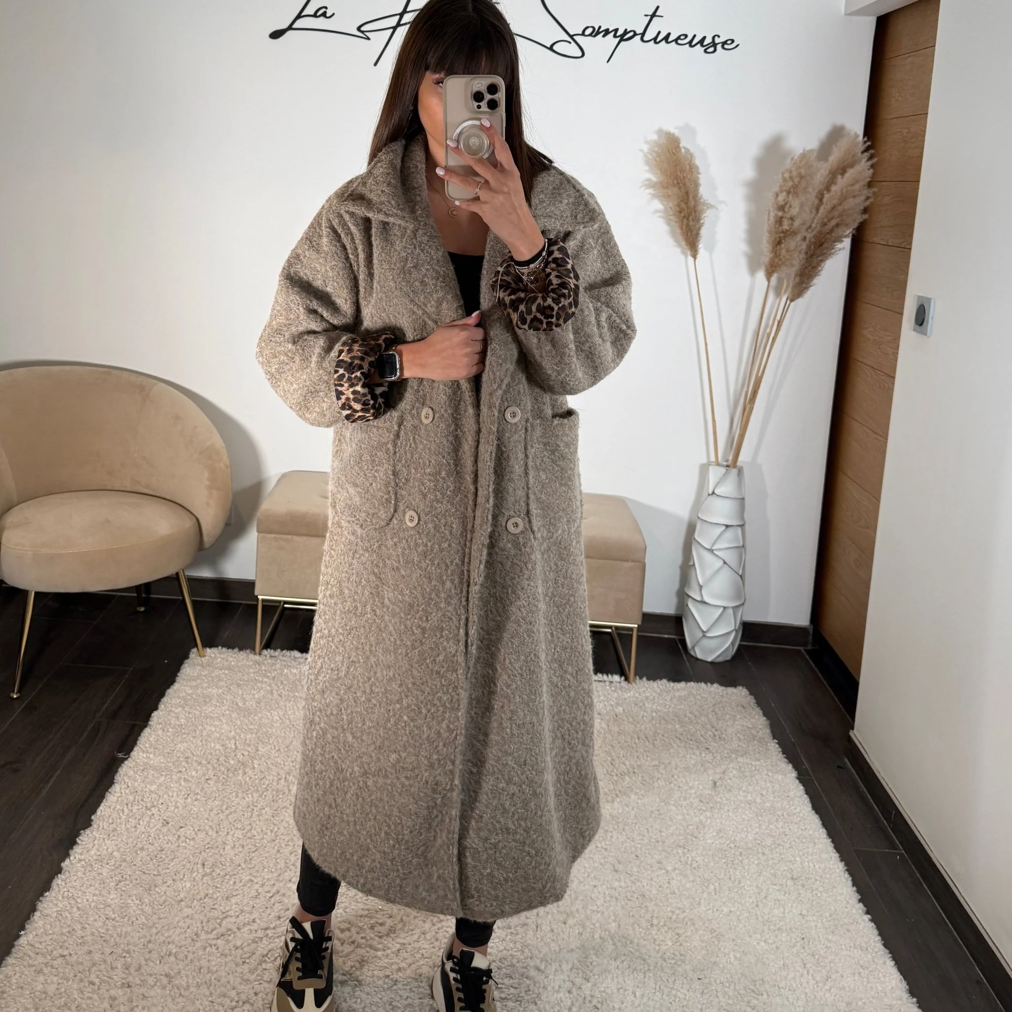 MANTEAU LONG TAUPE MAX