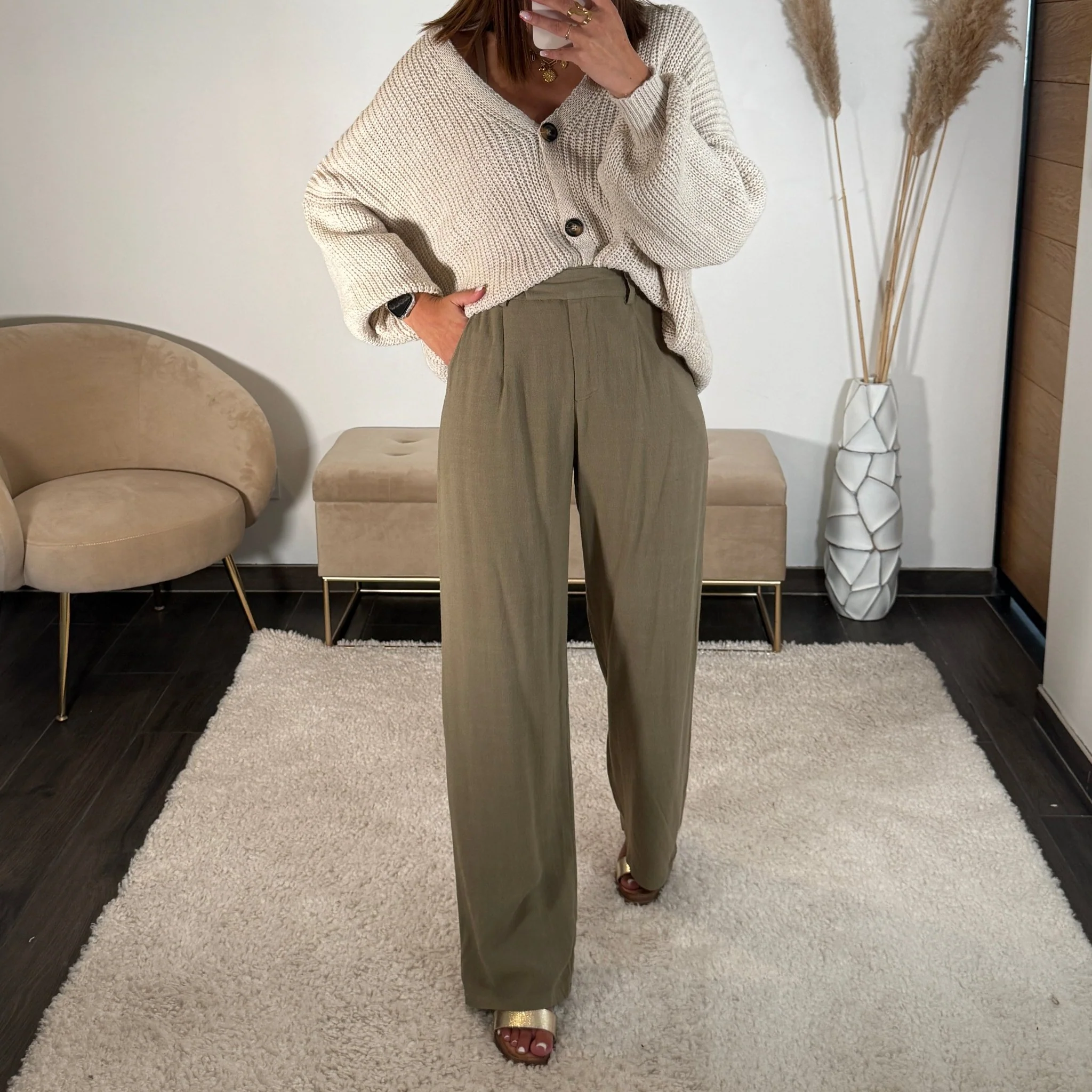 PANTALON EN LIN KAKI THAIS - Image 2