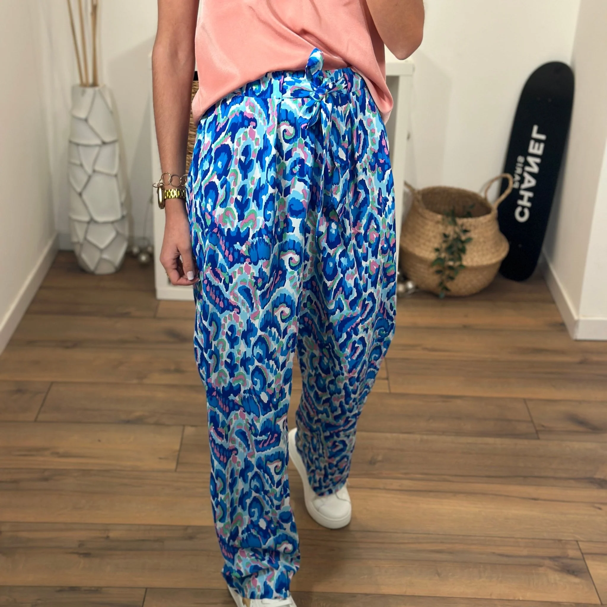 PANTALON FLUIDE BLEU ESTIA