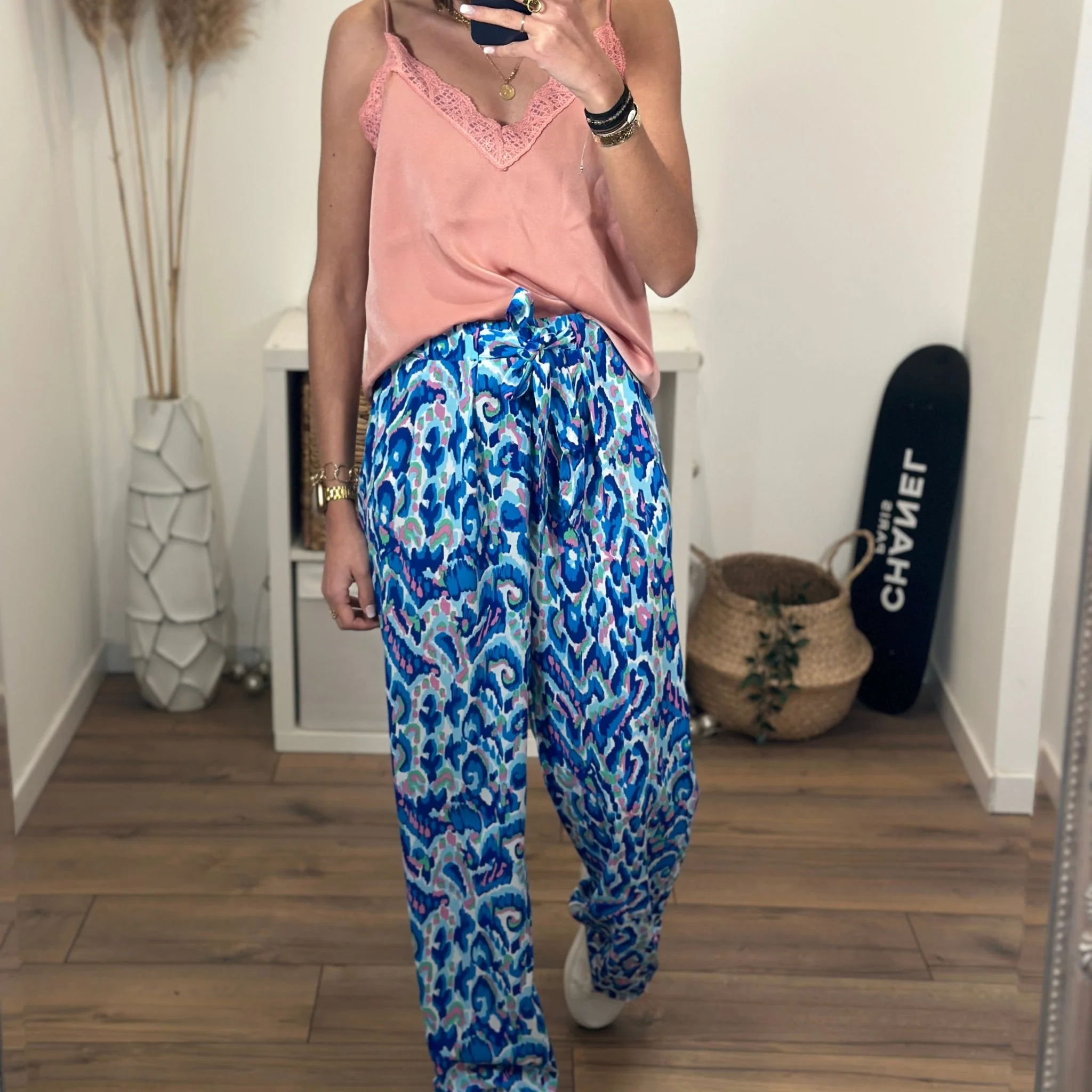 PANTALON FLUIDE BLEU ESTIA - Image 2