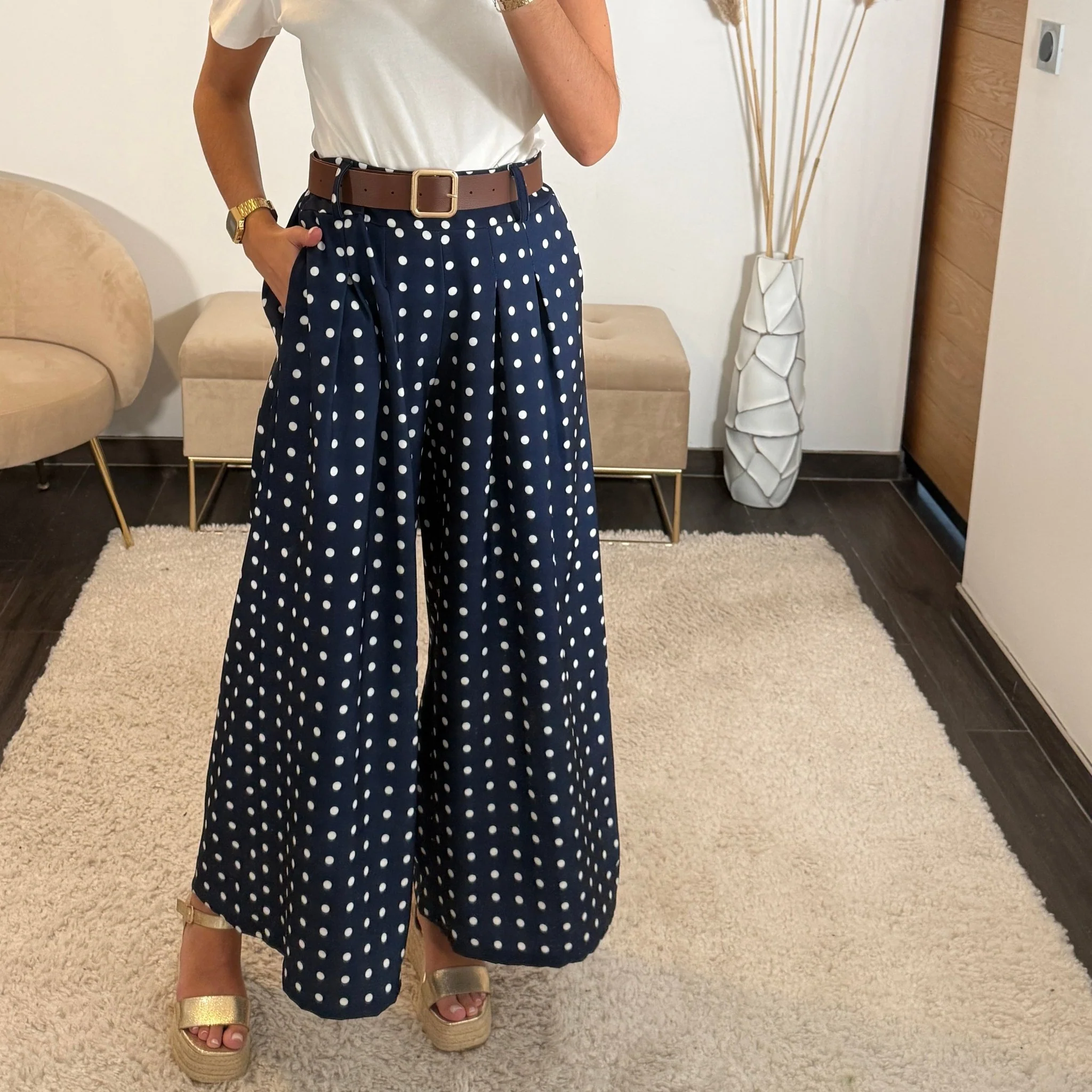 PANTALON MARINE POIS PENNY