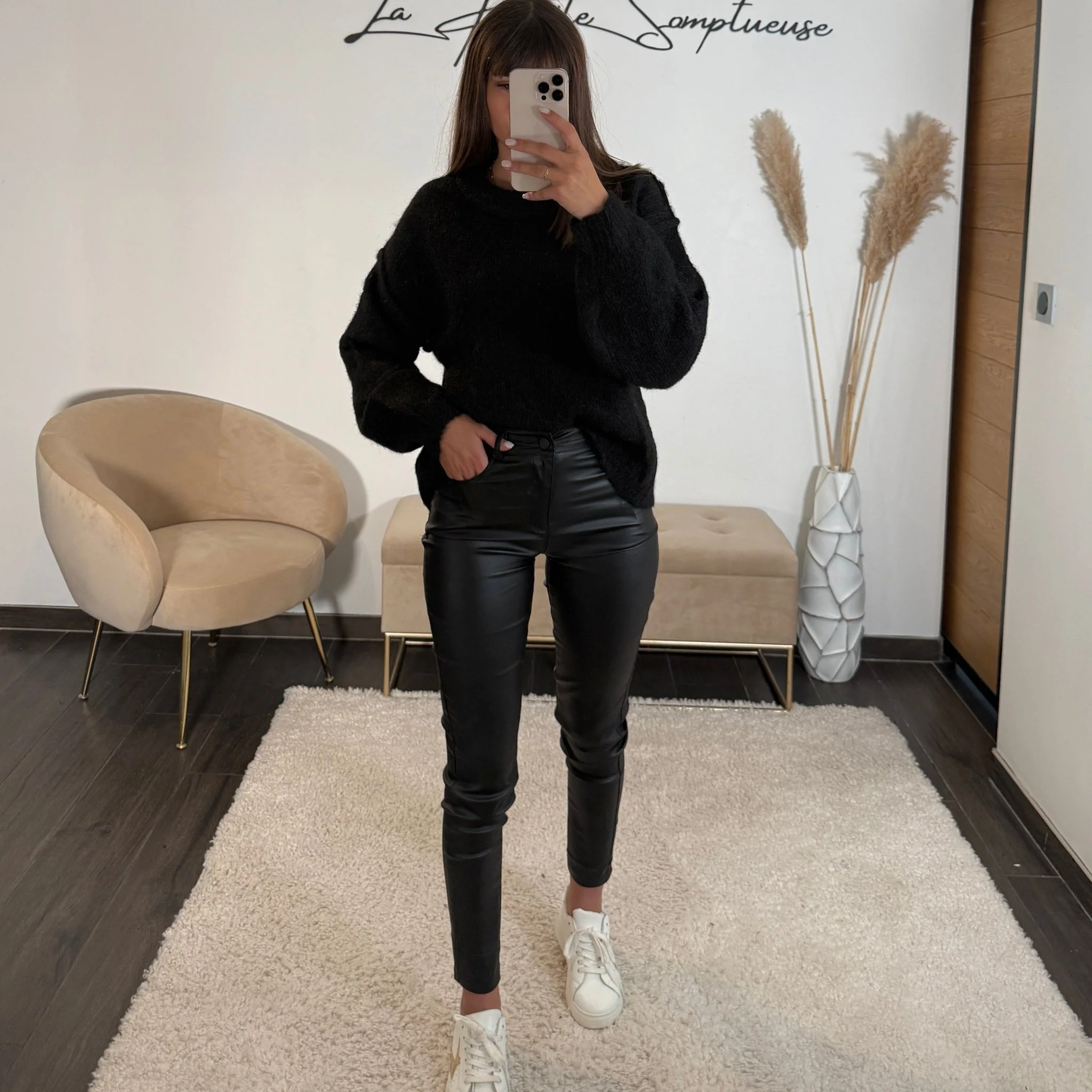 PANTALON NOIR HUILE THELIO - Image 2