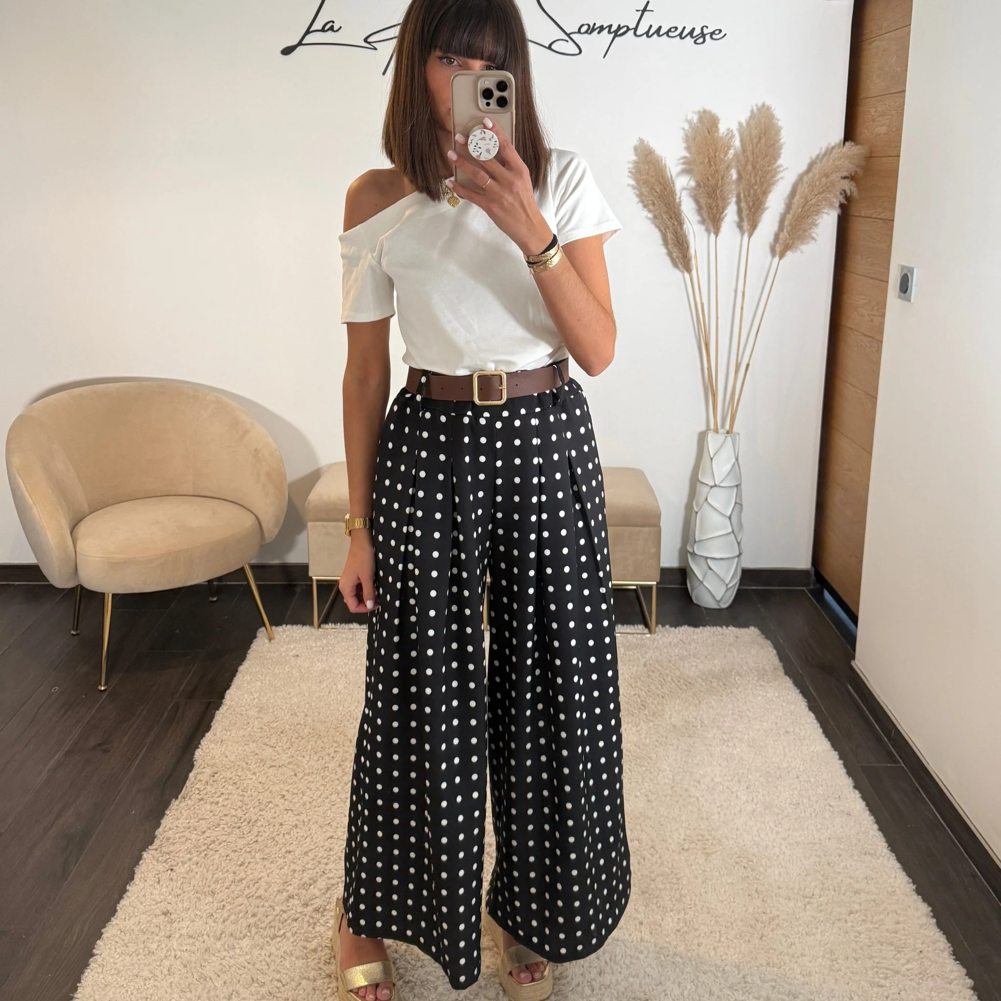 PANTALON NOIR POIS PENNY - Image 2