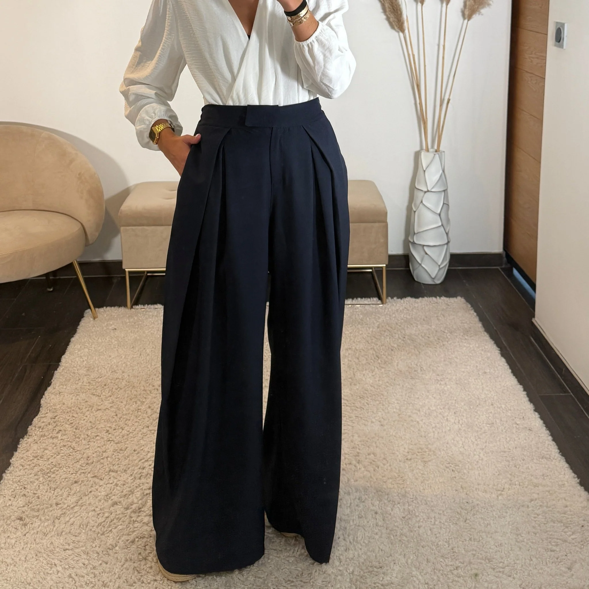 PANTALON OVERSIZE BLEU MARINE ALEX