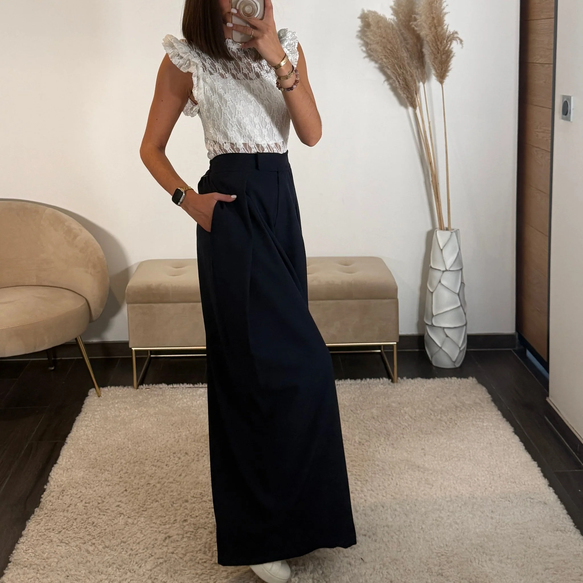 PANTALON OVERSIZE BLEU MARINE ALEX - Image 3