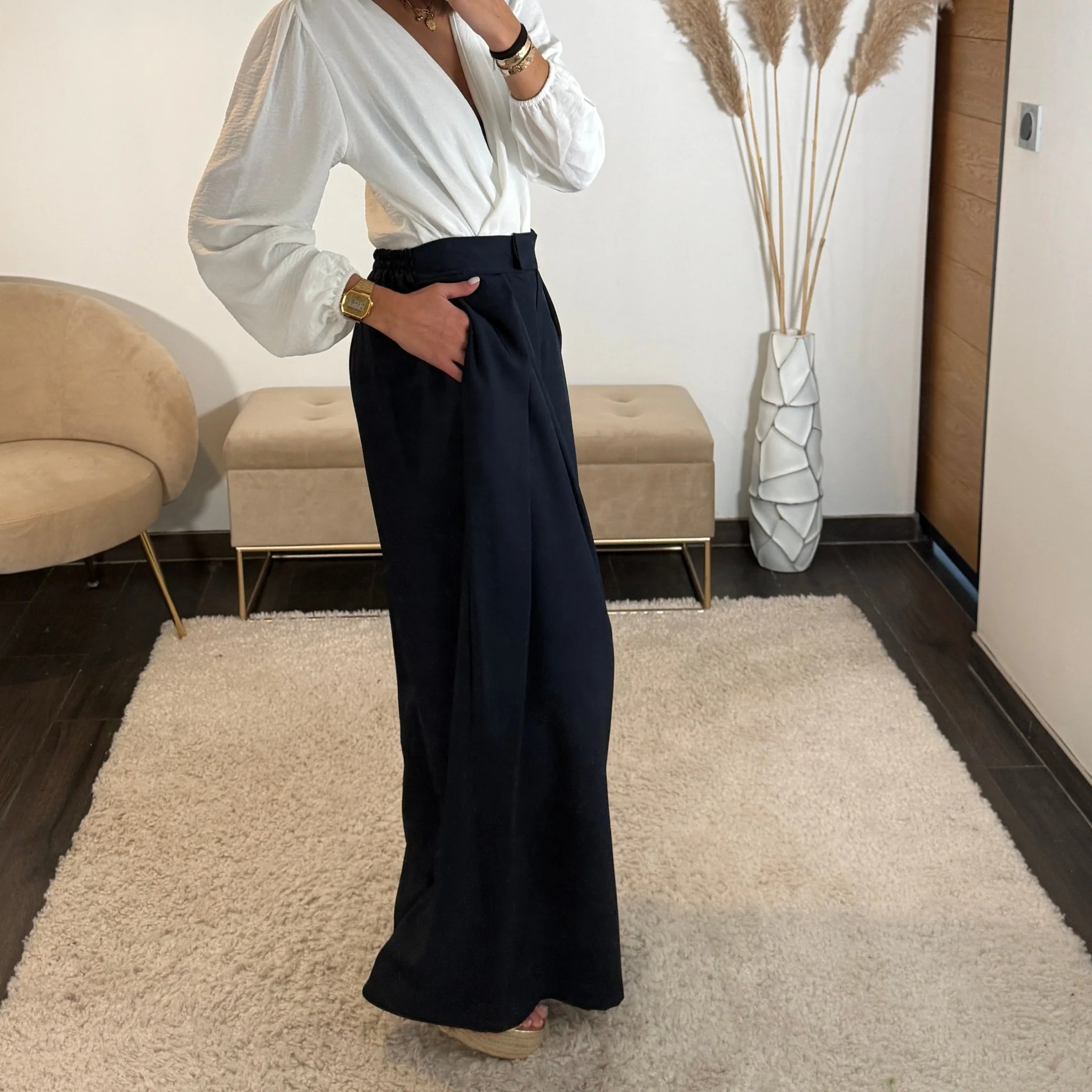 PANTALON OVERSIZE BLEU MARINE ALEX - Image 4