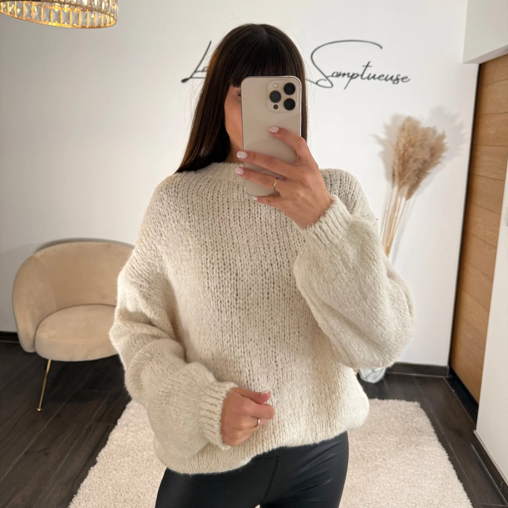 PULL AVEC LAINE BEIGE DIANA