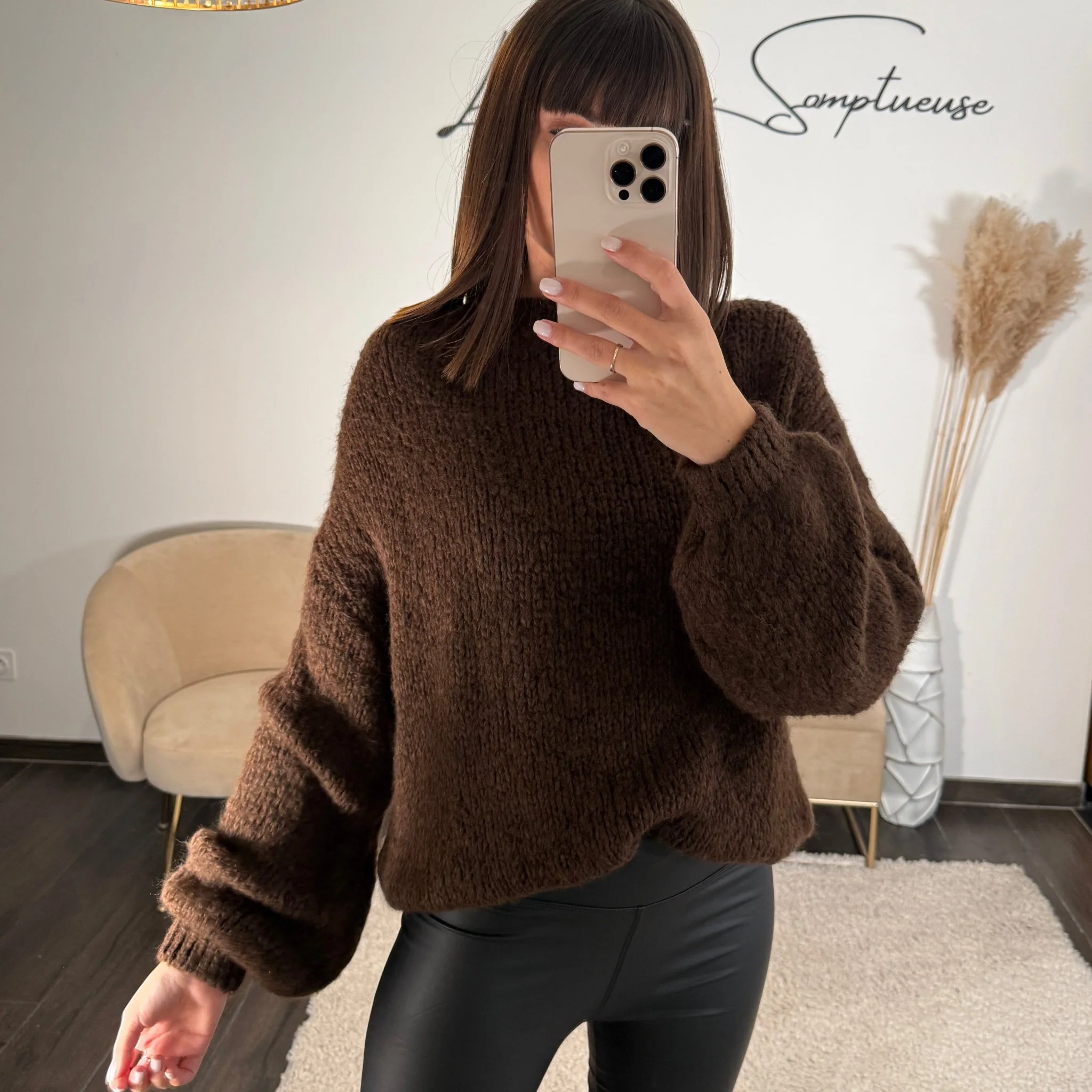 PULL AVEC LAINE CHOCO DIANA - Image 2