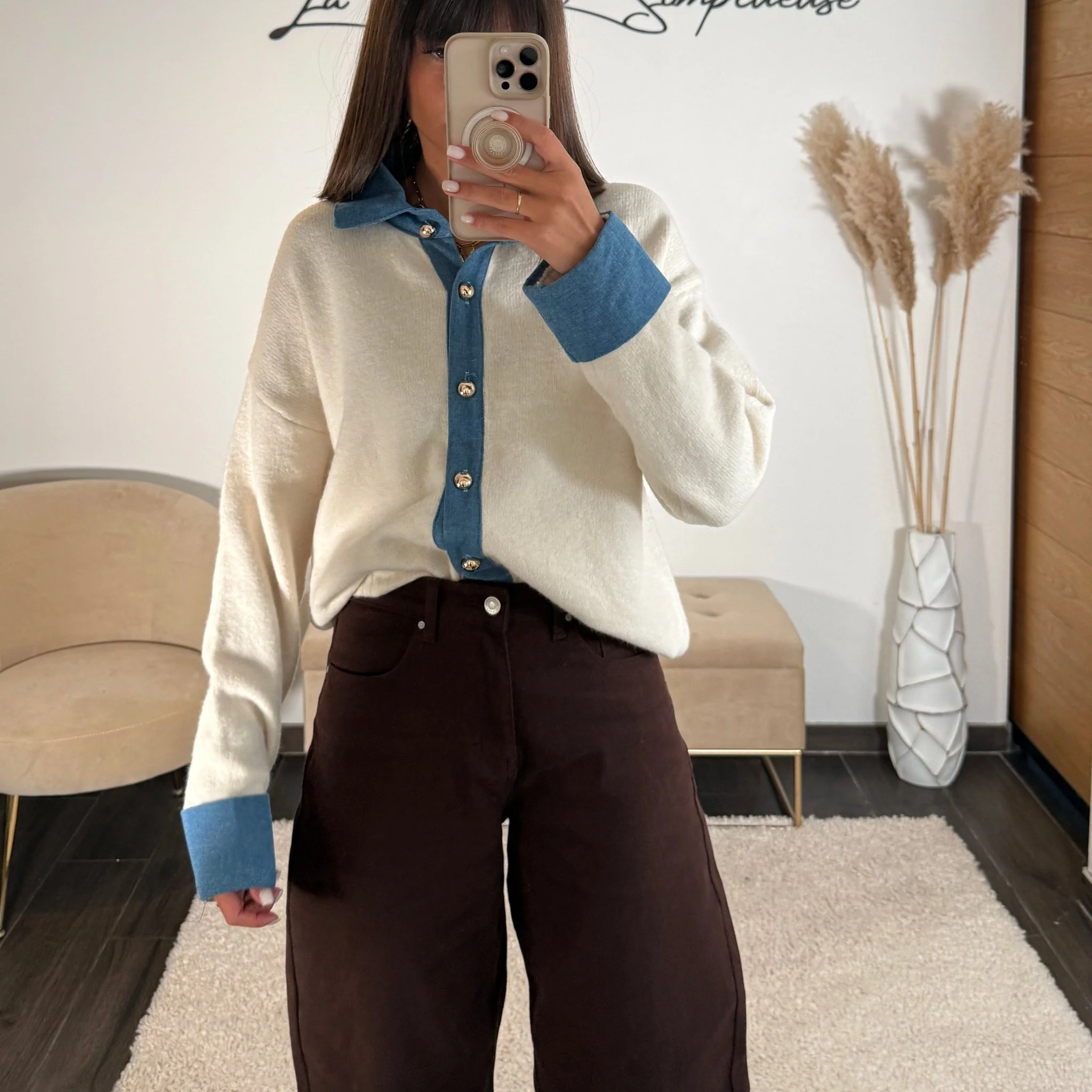 PULL BEIGE ET JEAN VIRGIL - Image 2