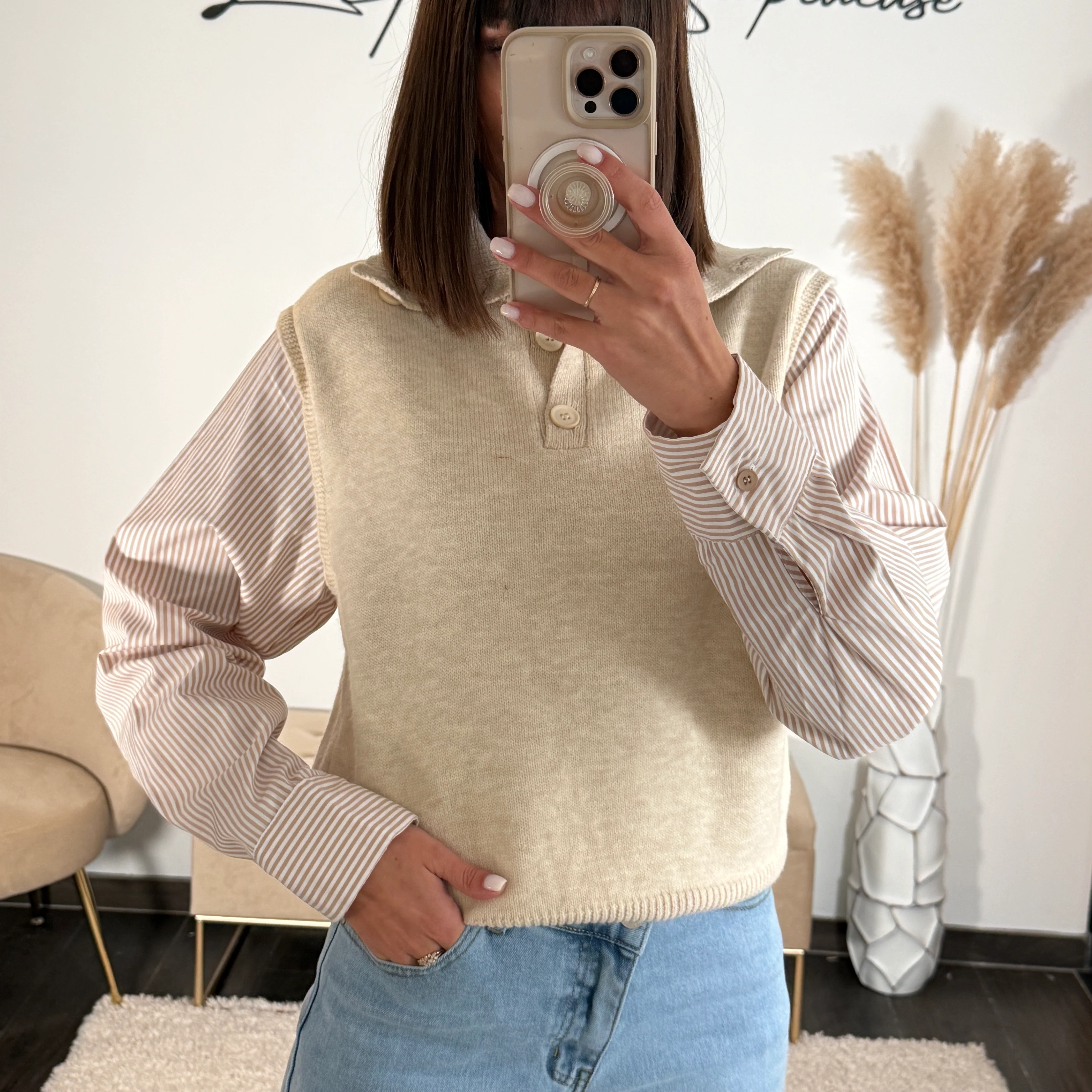 PULL/CHEMISE BEIGE JOEY - Image 2