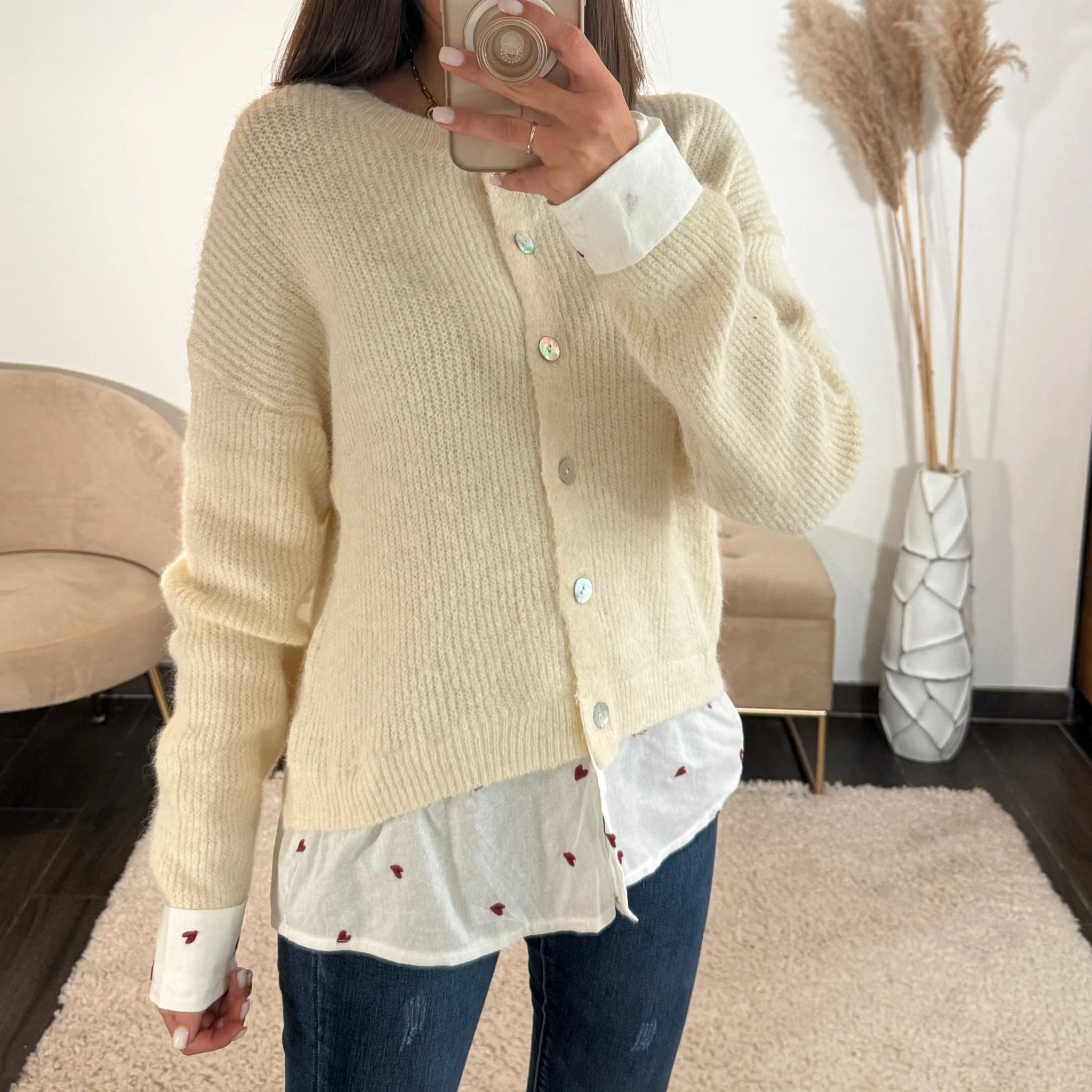 PULL CHEMISE BEIGE LOVE - Image 2