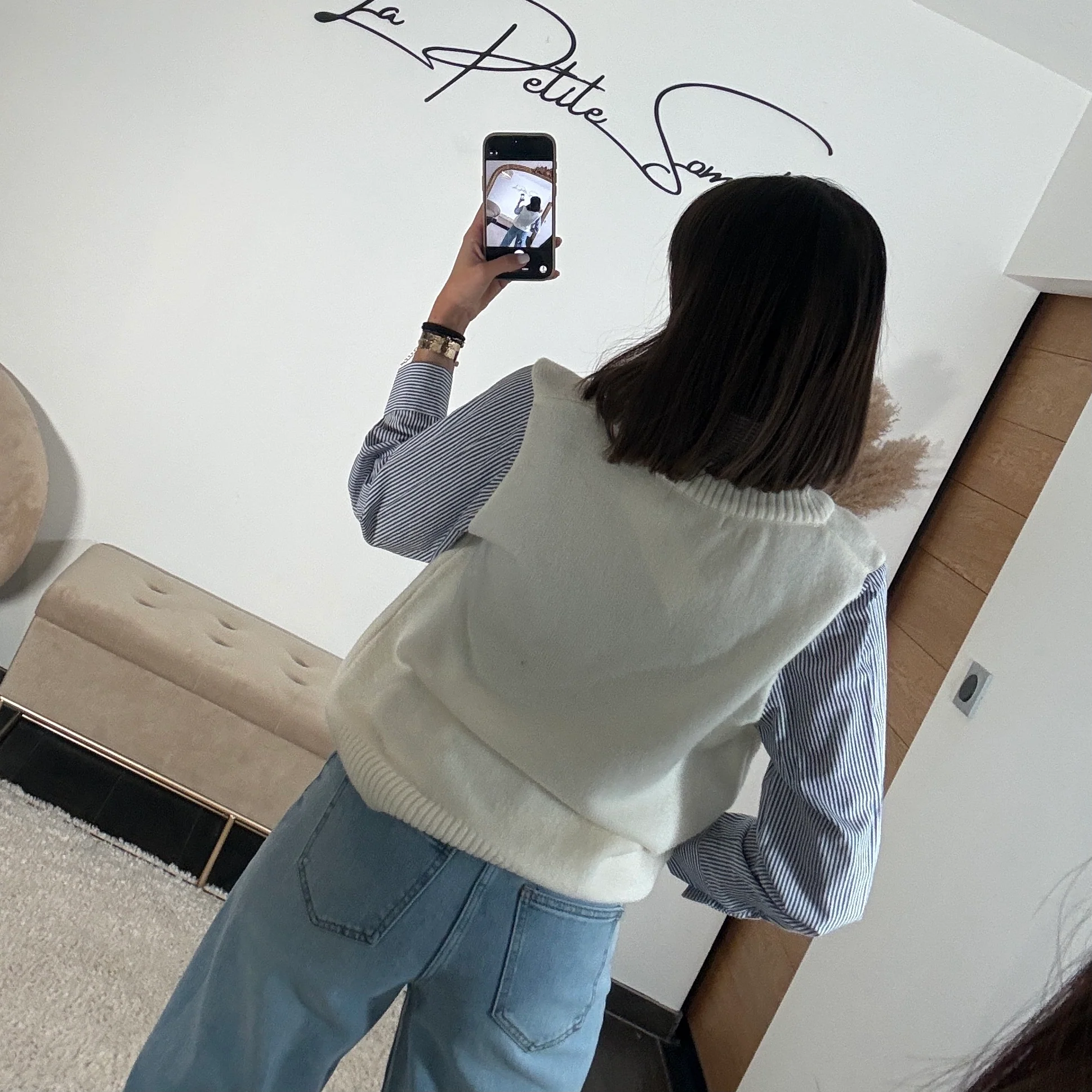 PULL/CHEMISE COEUR RAYE BLEU ELIAS - Image 2