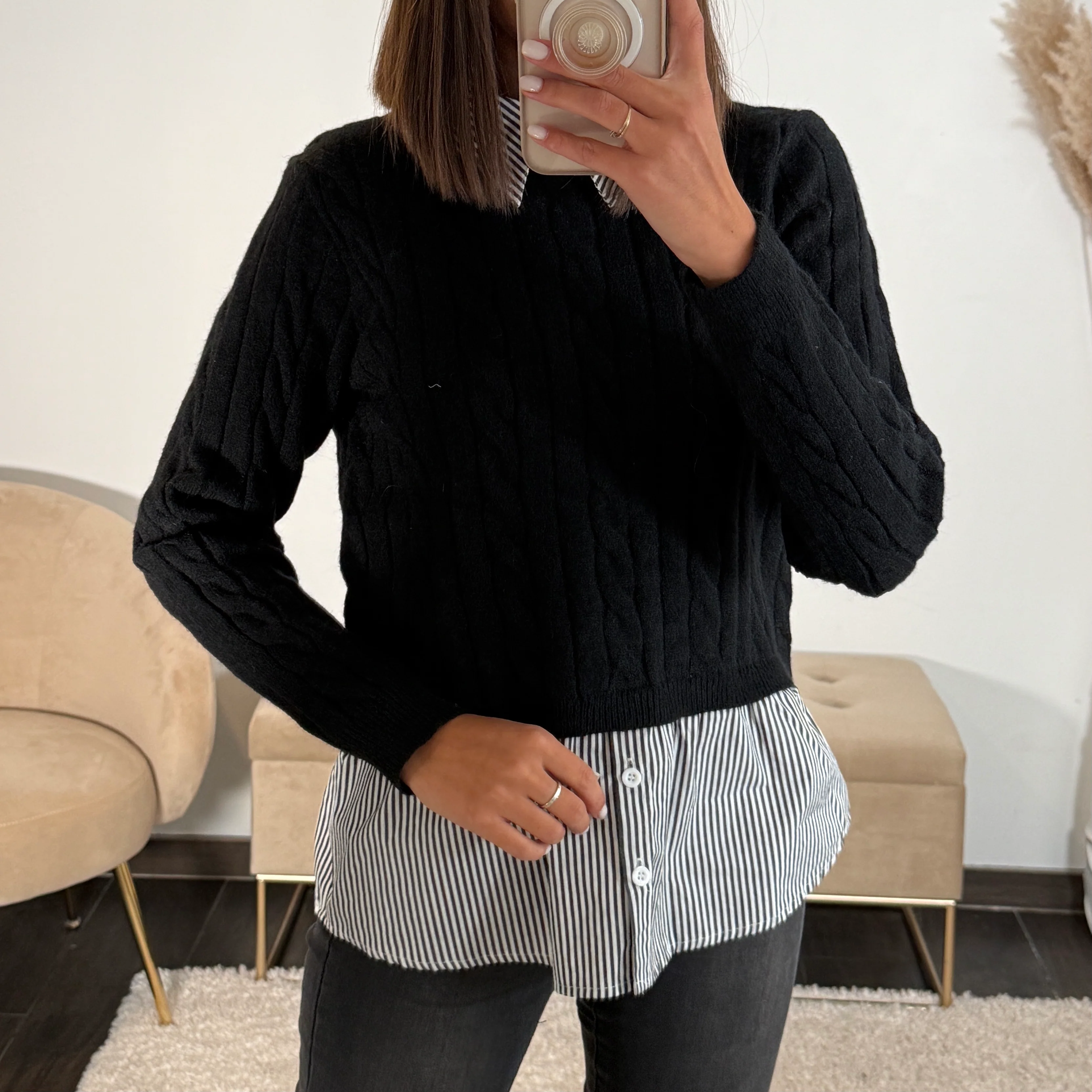PULL CHEMISE NOIR GAEL - Image 2