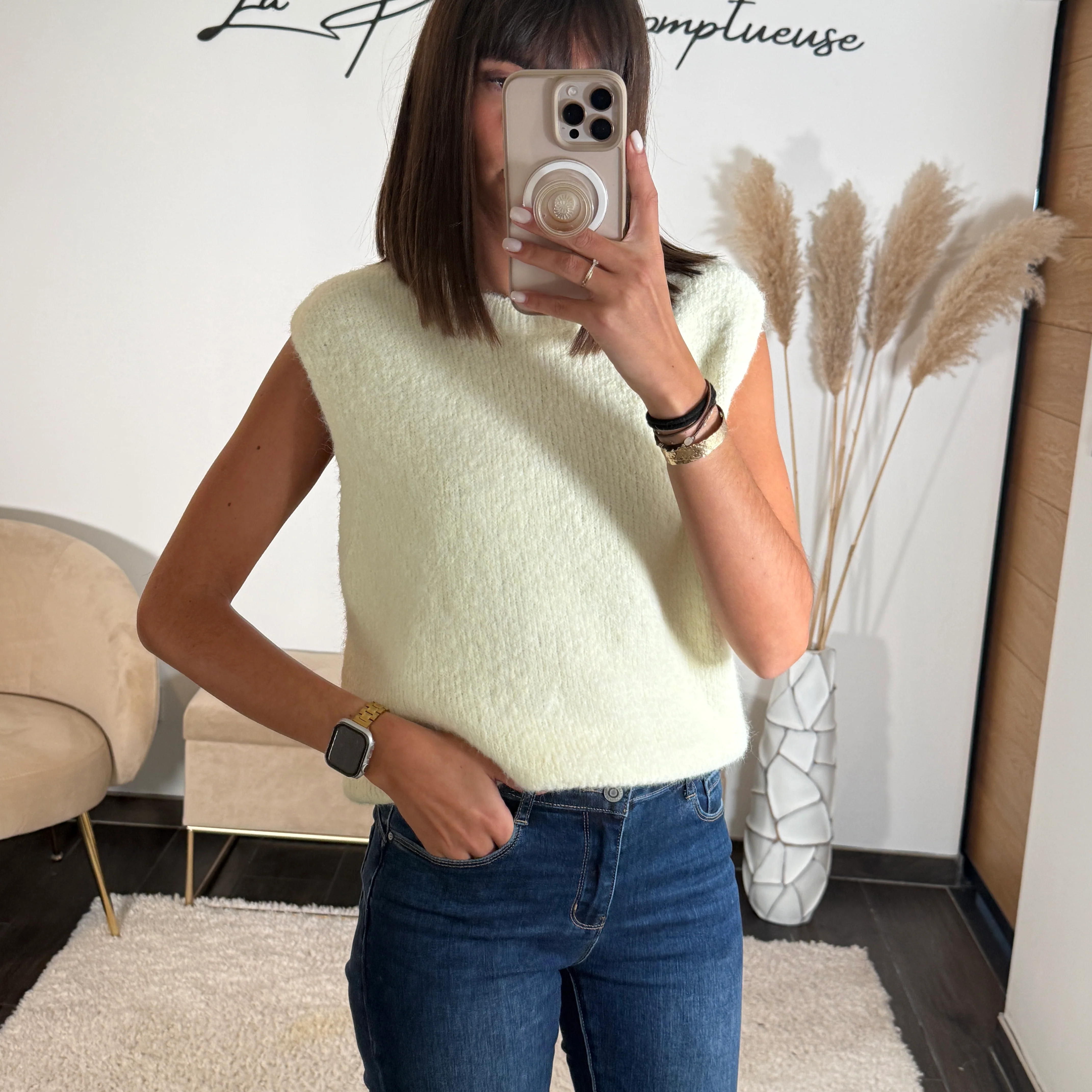 PULL SANS MANCHE JAUNE CLAIR FERDA - Image 3