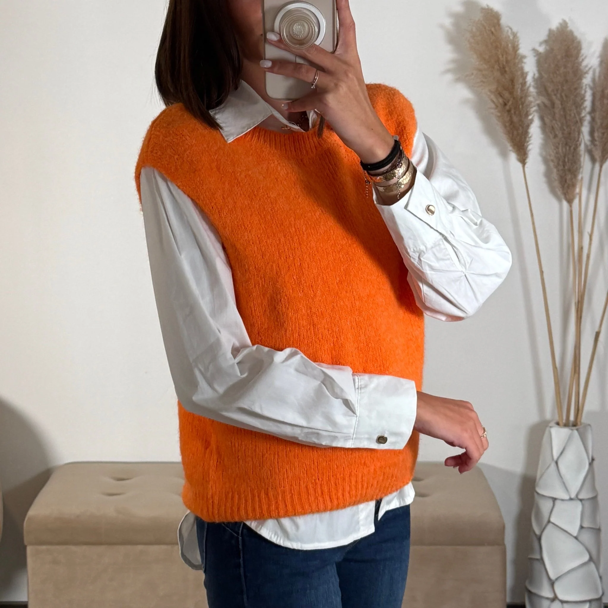 PULL SANS MANCHE ORANGE FERDA - Image 4