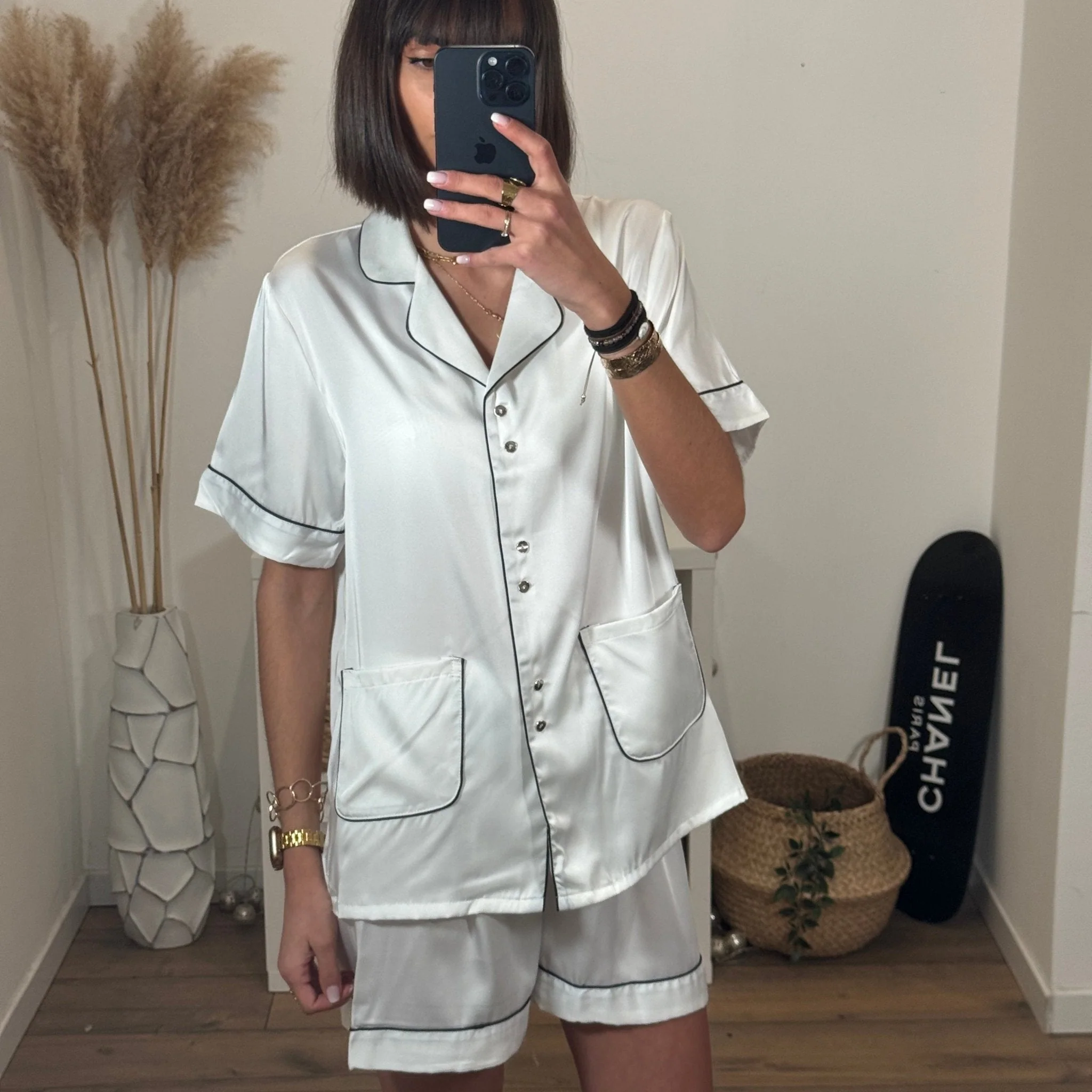 PYJAMA SOIE BLANC