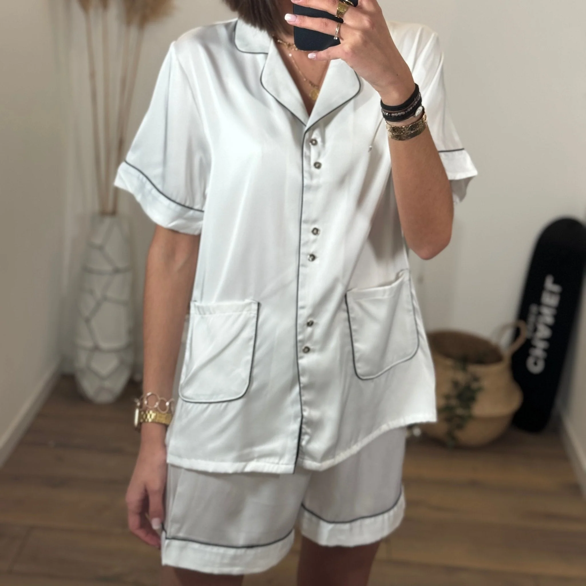 PYJAMA SOIE BLANC - Image 2