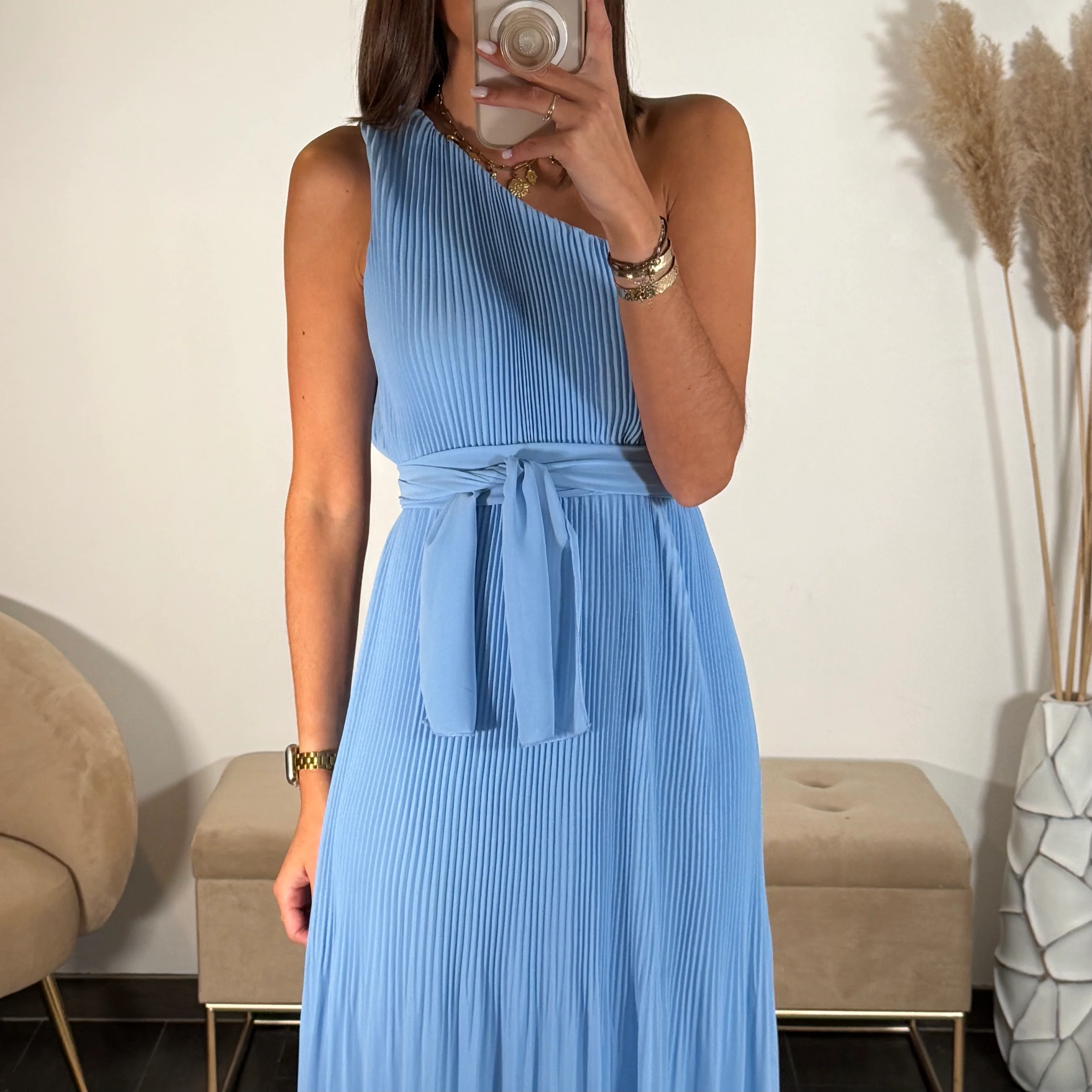 ROBE ASYMETRIQUE BABY BLUE VALERIA - Image 3