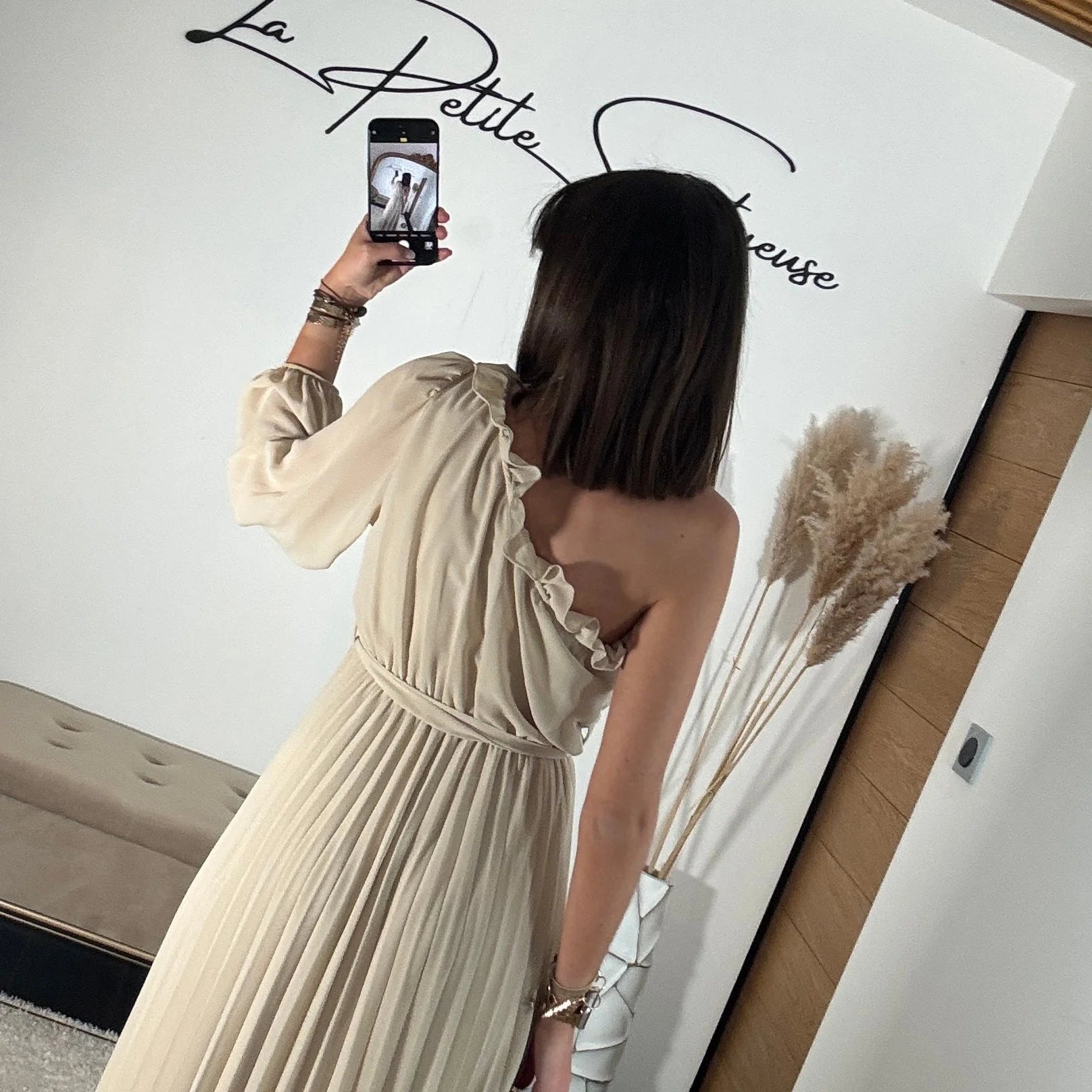 ROBE ASYMETRIQUE BEIGE PERRINE - Image 6