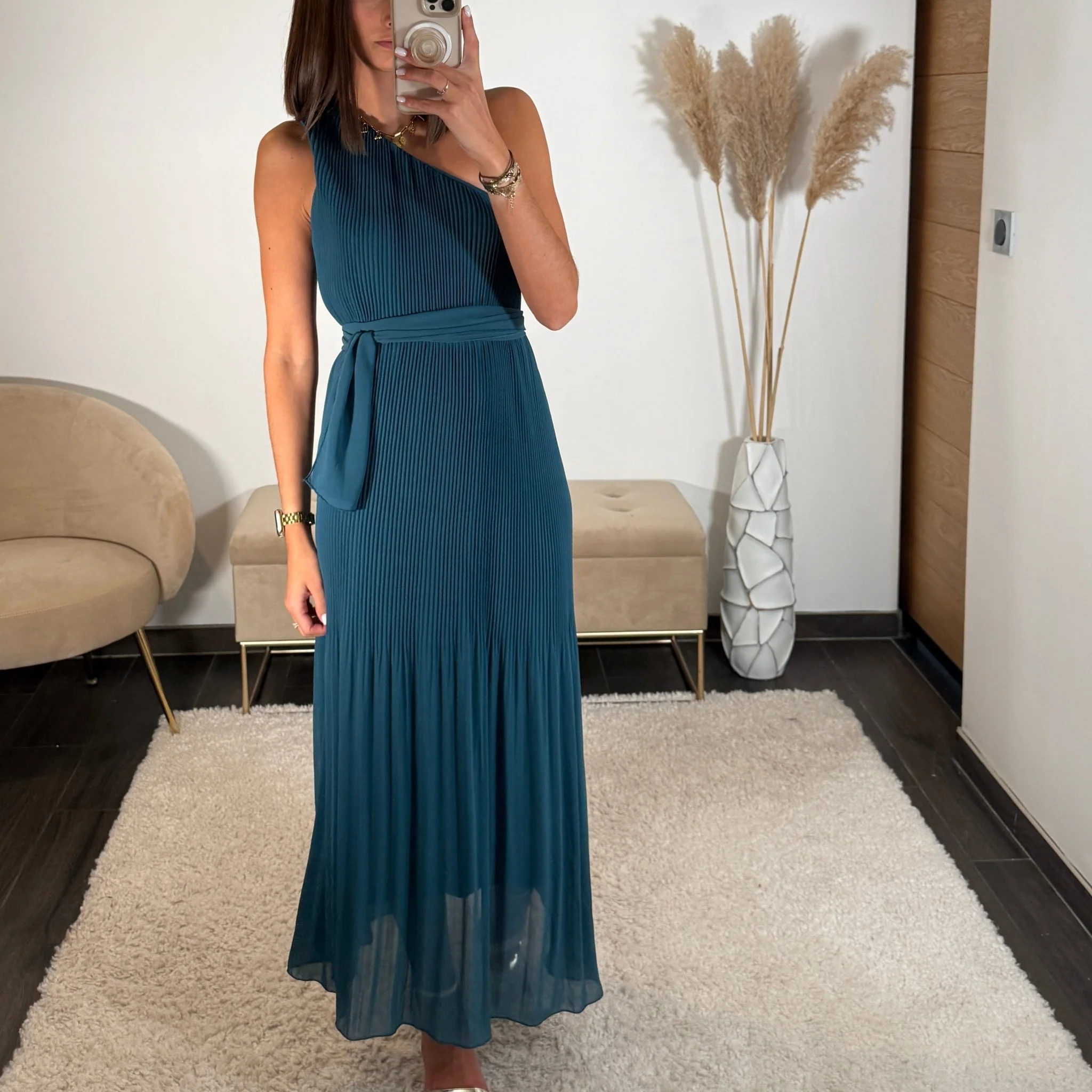 ROBE ASYMETRIQUE BLEUE VALERIA