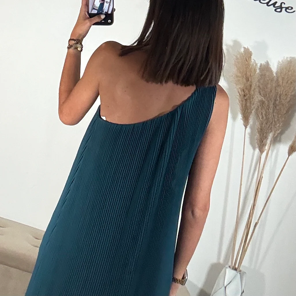 ROBE ASYMETRIQUE BLEUE VALERIA - Image 4