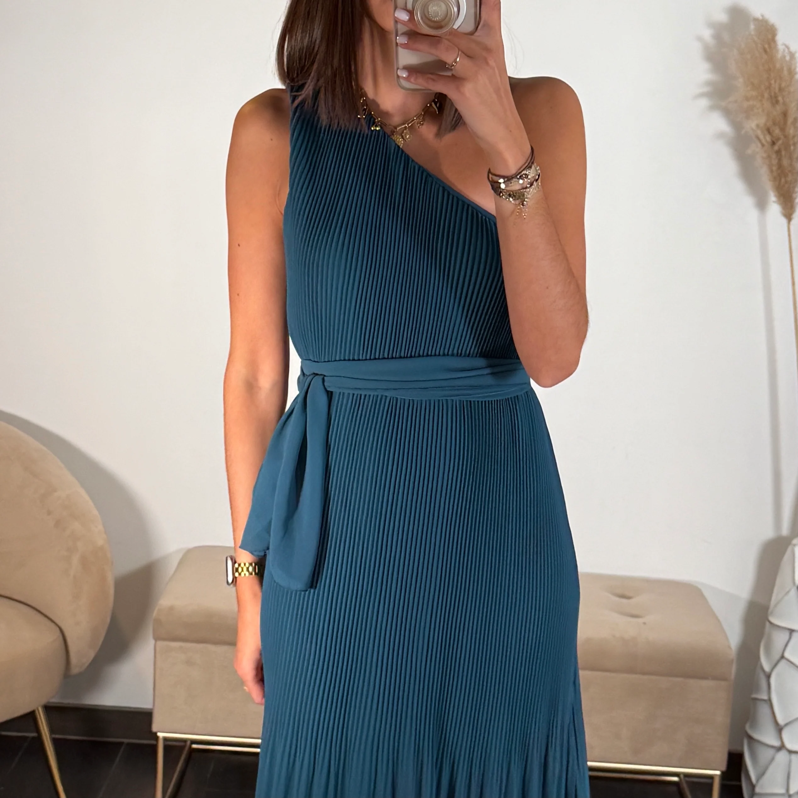 ROBE ASYMETRIQUE BLEUE VALERIA - Image 6