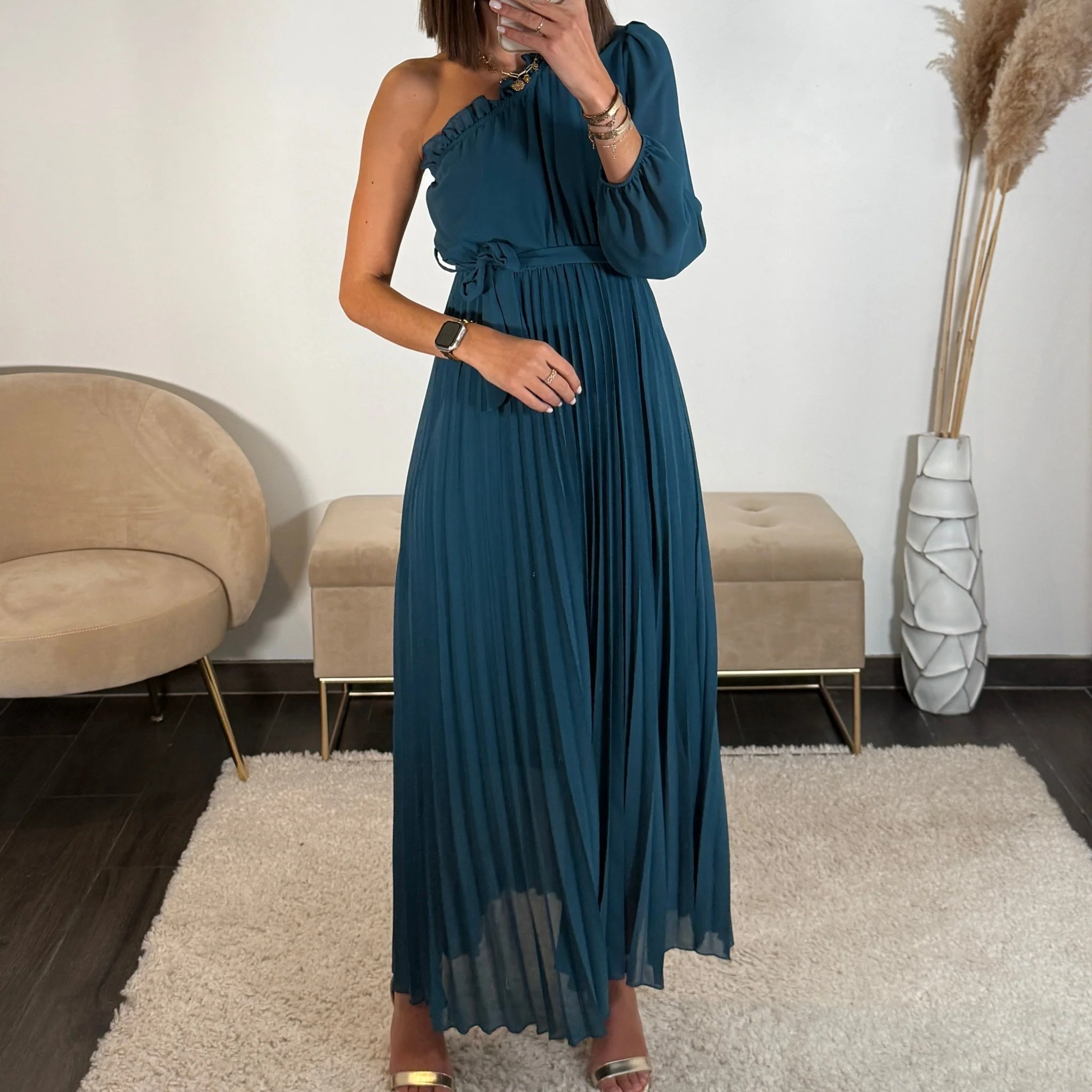 ROBE ASYMETRIQUE BLEUE PERRINE - Image 2
