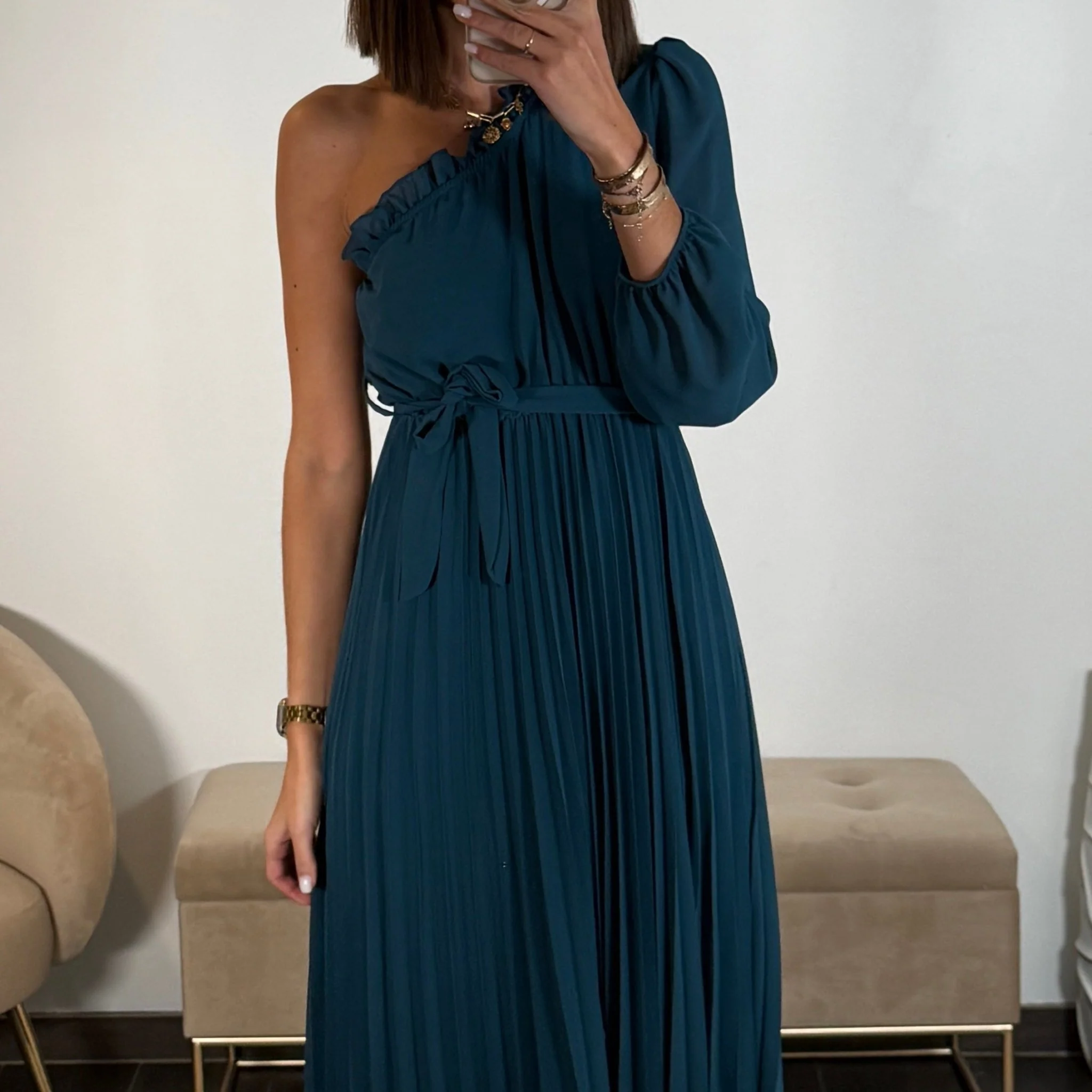 ROBE ASYMETRIQUE BLEUE PERRINE - Image 4