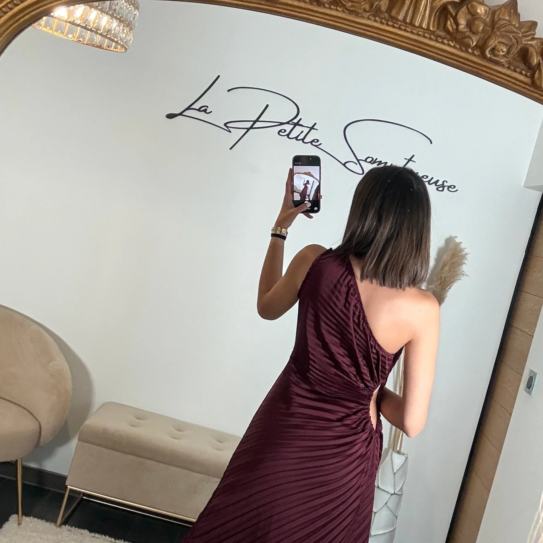 ROBE ASYMETRIQUE BORDEAUX GAZIA - Image 3