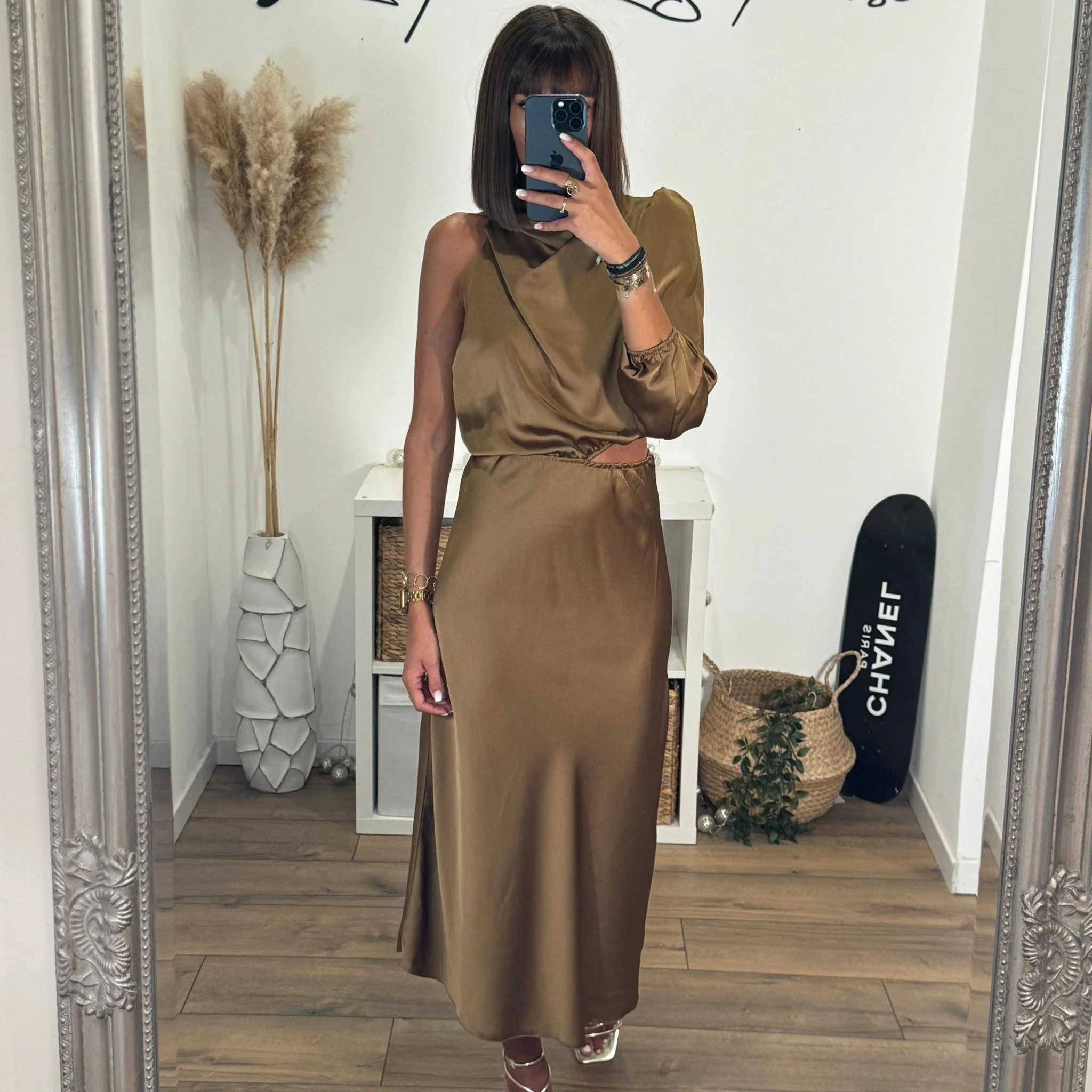 ROBE ASYMETRIQUE CAMEL LOLA