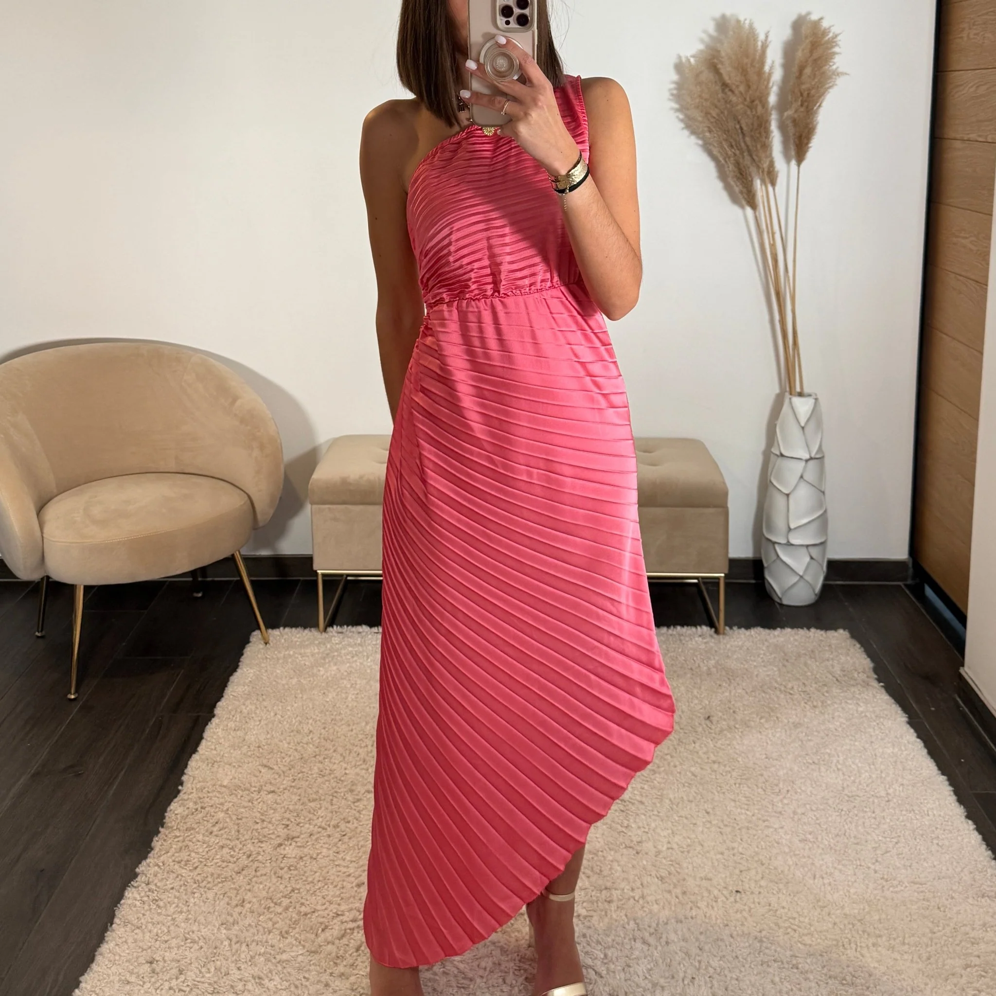 ROBE ASYMETRIQUE CORAIL GAZIA
