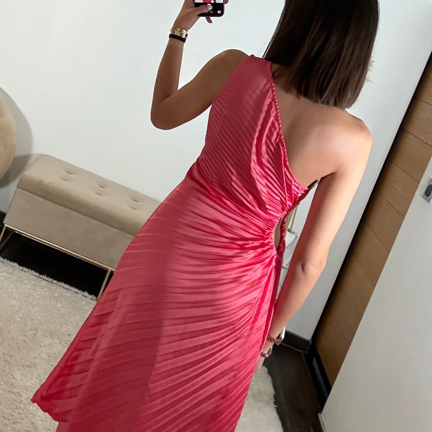 ROBE ASYMETRIQUE CORAIL GAZIA - Image 3