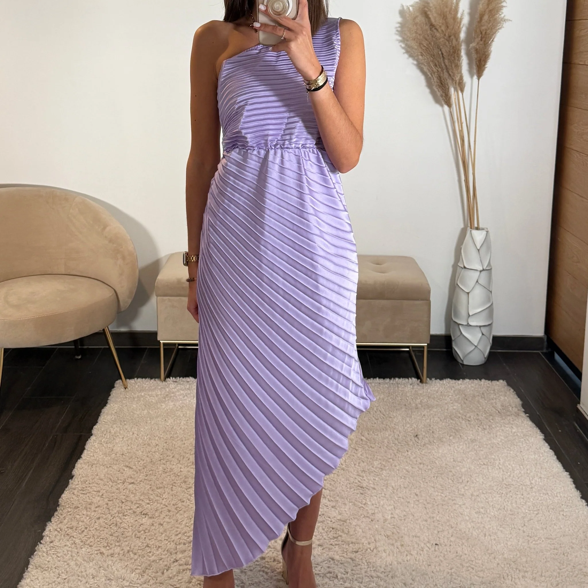 ROBE ASYMETRIQUE LILAS GAZIA - Image 3