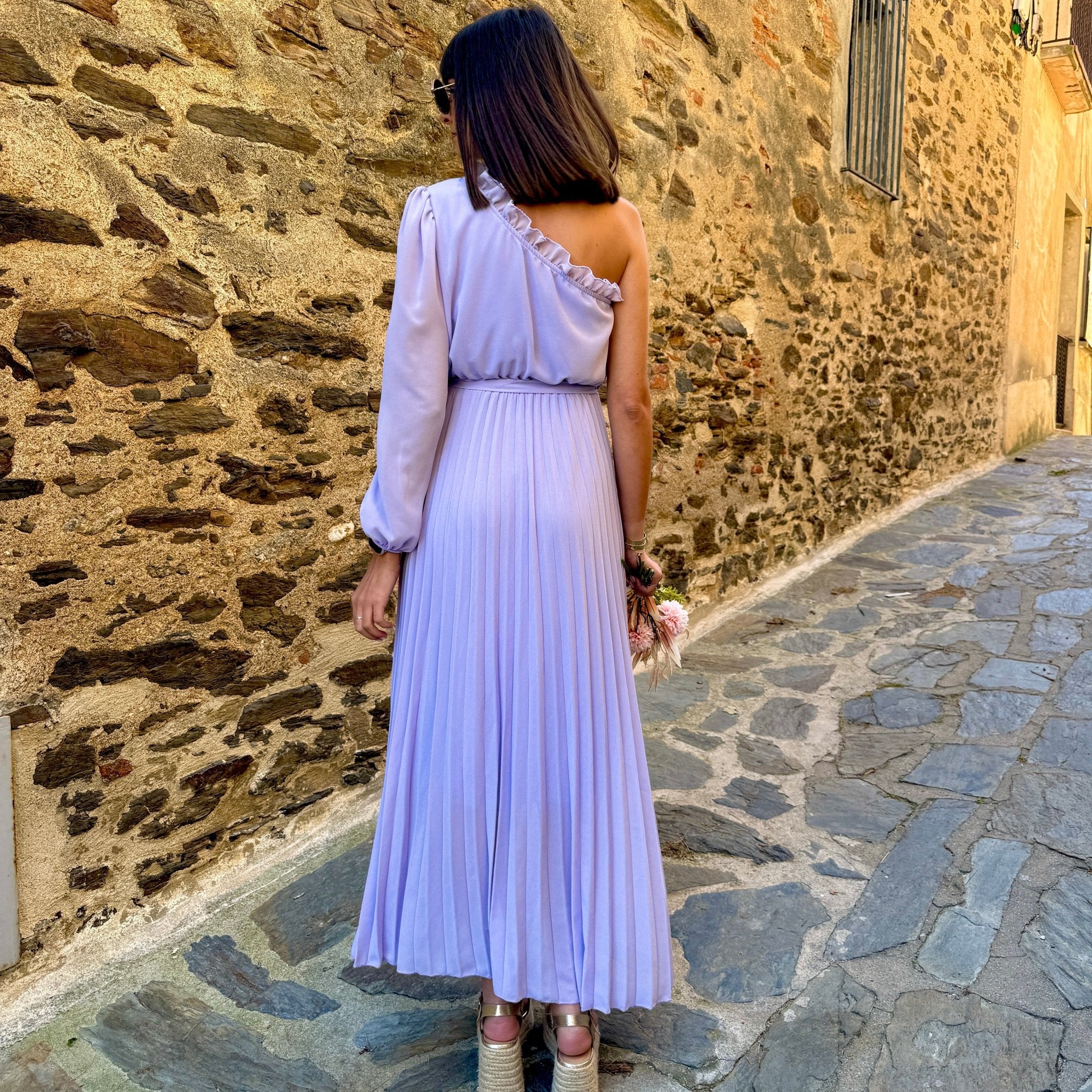ROBE ASYMETRIQUE LILAS PERRINE - Image 2