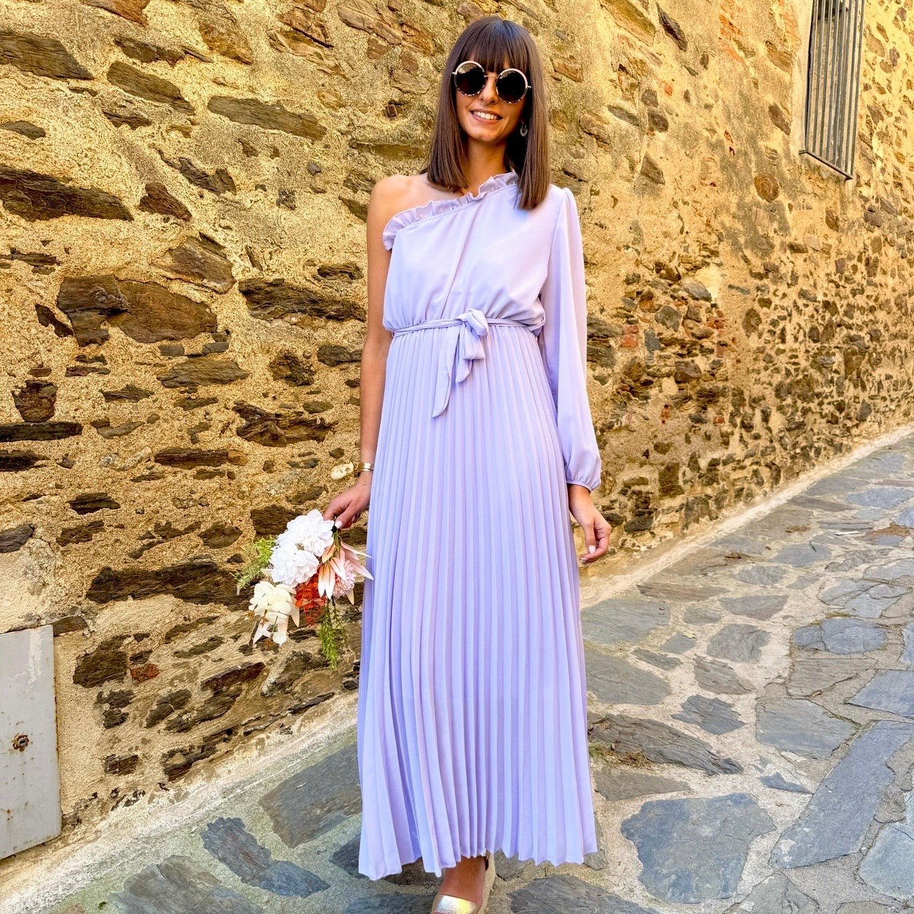 ROBE ASYMETRIQUE LILAS PERRINE - Image 3