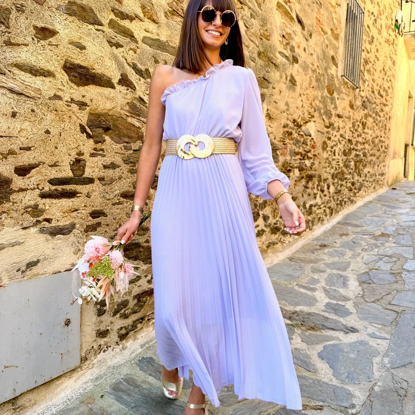 ROBE ASYMETRIQUE LILAS PERRINE - Image 4